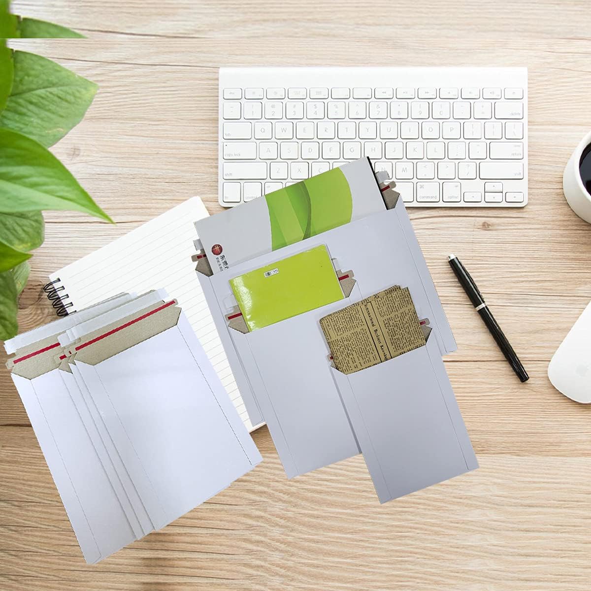 30 Pack White Rigid Mailers 12.5x9.45 Inches - Can Keep Flat Kraft Cardboard Mailer, Suitable for Protecting Shipping Gift Cards, Invitations, Photos, Documents