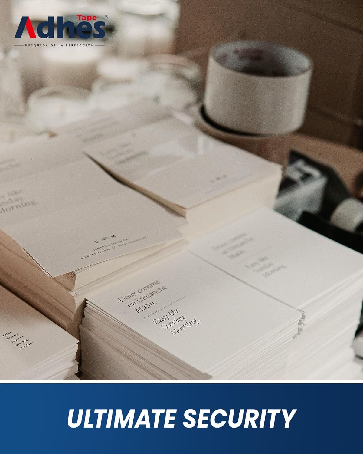 ADHES Premium Packing Tape – 6 Rolls, 1.88" x 165 ft (55 Yards), 2.7 mil Thick Clear Shipping Tape – Ultra-Strong & Durable for Packaging, Moving, Mailing, and Sealing