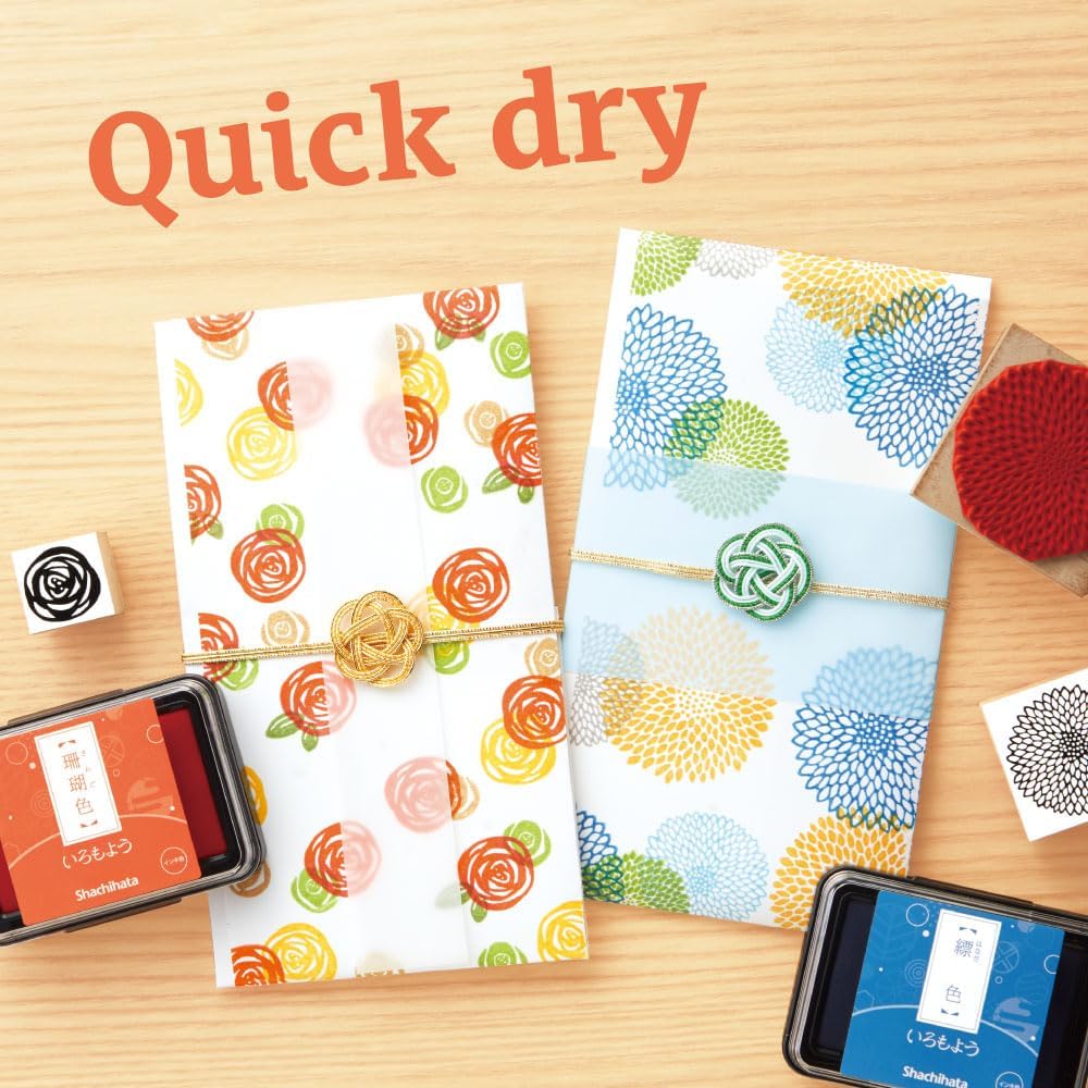 IROMOYO Stamp PAD, Traditional Japanese Ink Colour, Oil-Based Ink pad - Blue