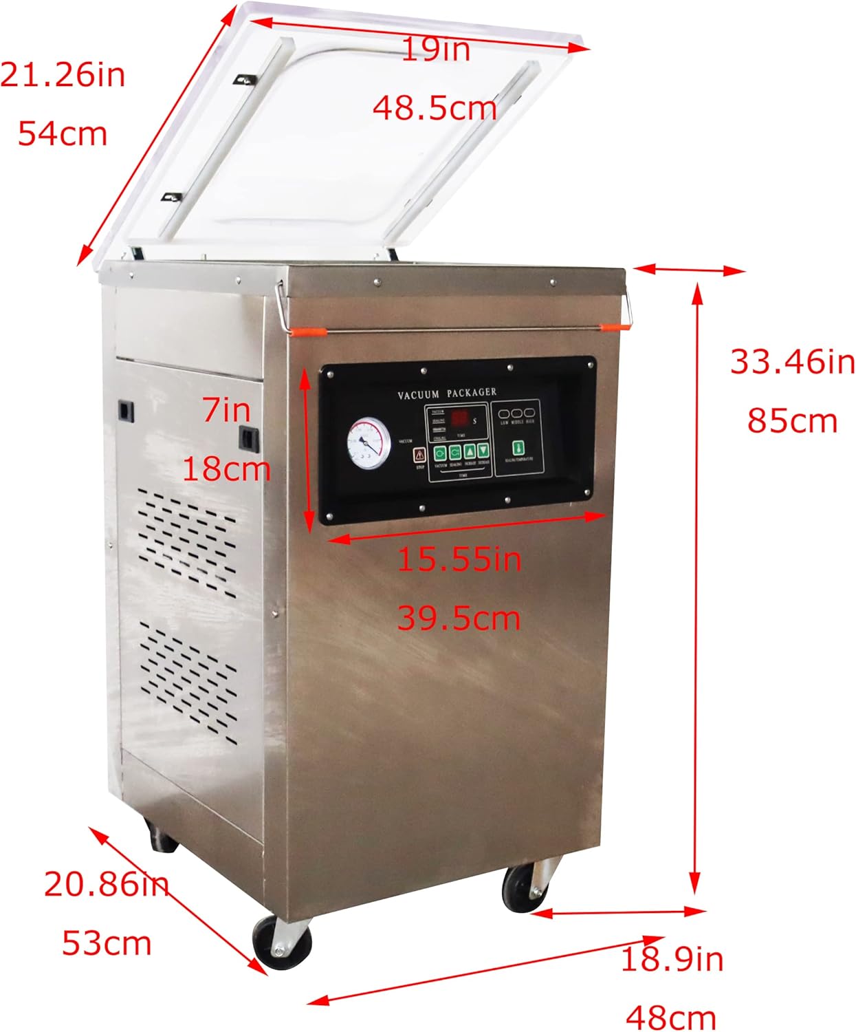INTSUPERMAI Single Chamber Vacuum Packaging Machine DZ400 Vacuum Seal Machine Stainless Steel Vacuum Sealing Machine Packaging Sealer 110V