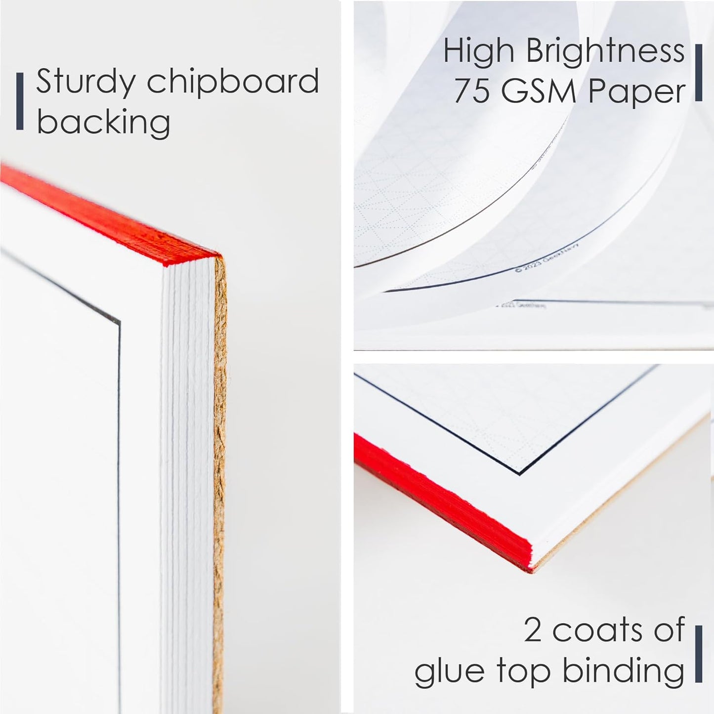 11" x 17" Isometric Graph Paper 50 Sheets Portrait - 0.25" Grid, Non-photo Blue, High Brightness, Drafting, Engineering, Art, 3D Design (1-Pack)