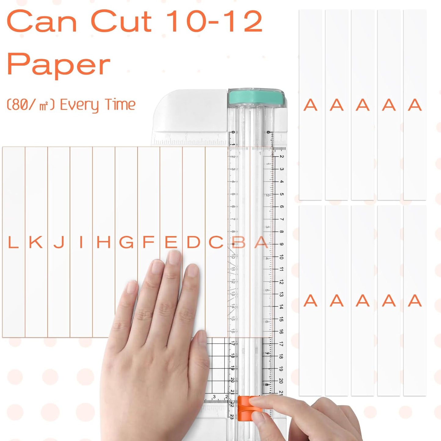 8 Pieces Paper Cutter Replacement Blade with Plastic Storage Box for A4 A5 Paper Trimmer, Safeguard Design (Orange)