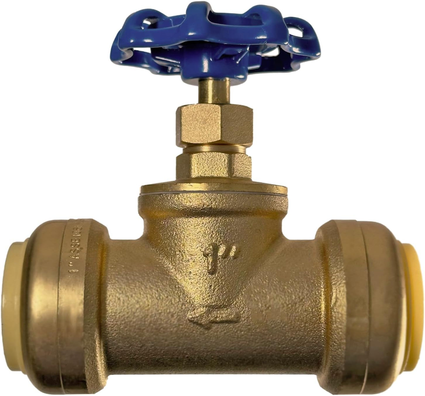 1 inch Push Fit Stop Valve with Drain and Vent, Push to Connect Brass Plumbing Fitting, Pex Pipe, Copper, CPVC, PE-RT, HDPE, 2-5-3=1, 1 Piece