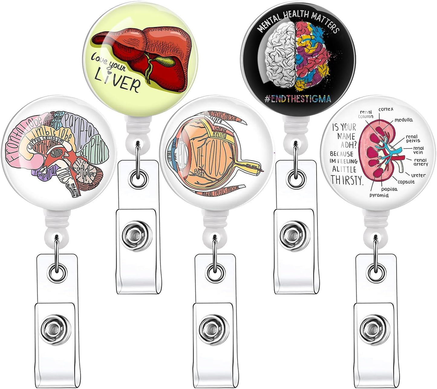 16pcs Badge Reels Retractable Badge Holders,Id Badge Holders Retractable with Clip,Cute Badge Reel for Men,Women,Girls 18