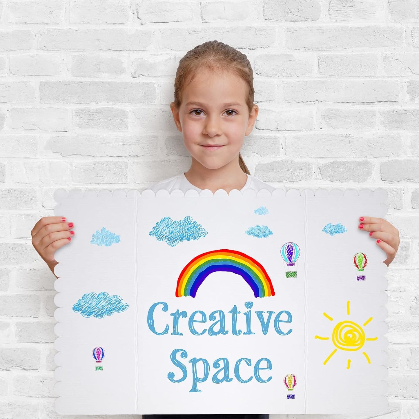 24 Pcs 24 x 36 Inch Trifold Poster Display Boards White for Science Fair Presentation Projects Photo Exhibition Display Tri fold Board Foldable Paperboard for School Supplies Bulk Business