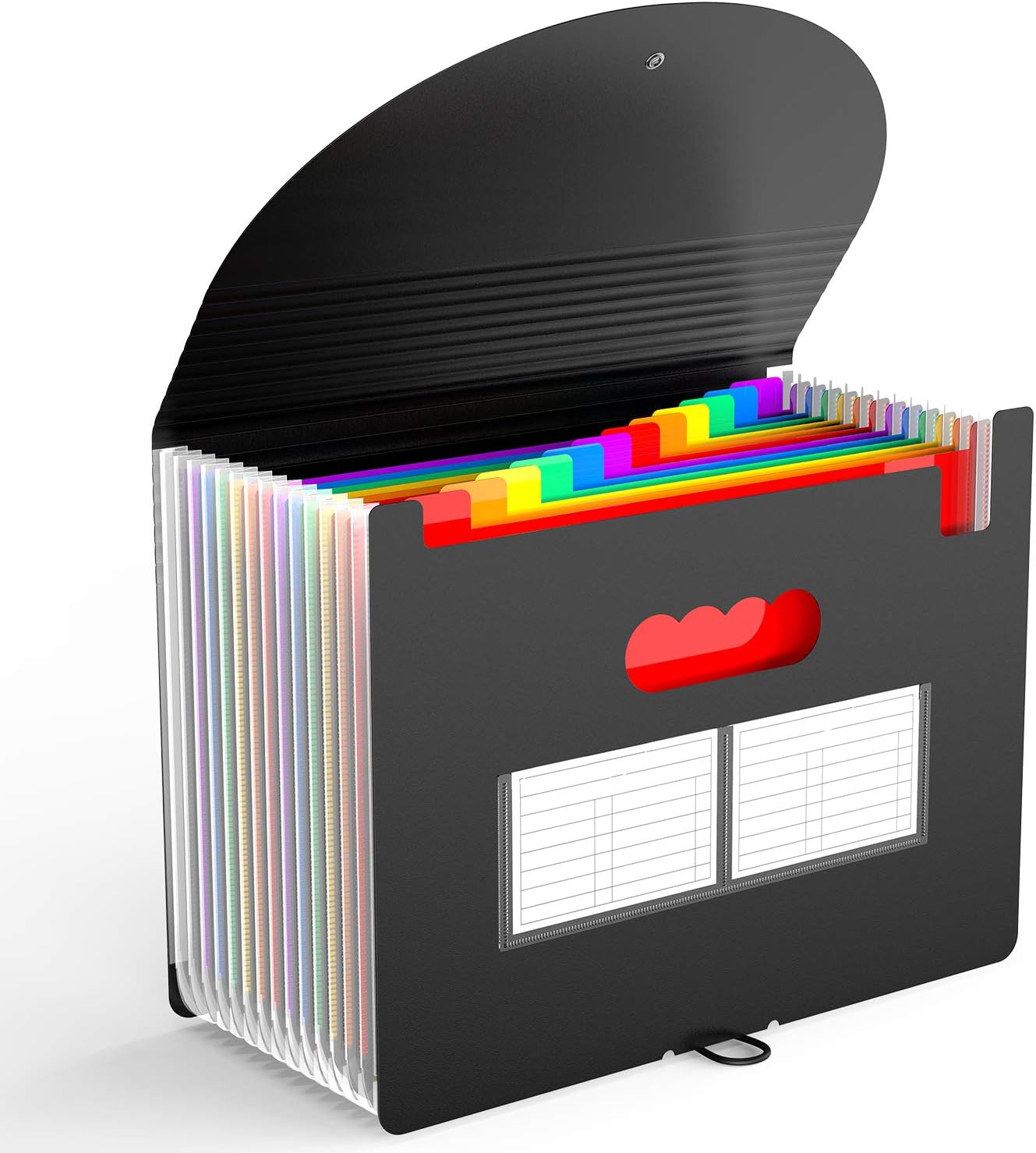 Accordion File Folder, 12 Pocket Expanding Desktop File Keeper with Labels, Portable Monthly Bill Receipt Document Storage Organizer, Letter/A4 Size