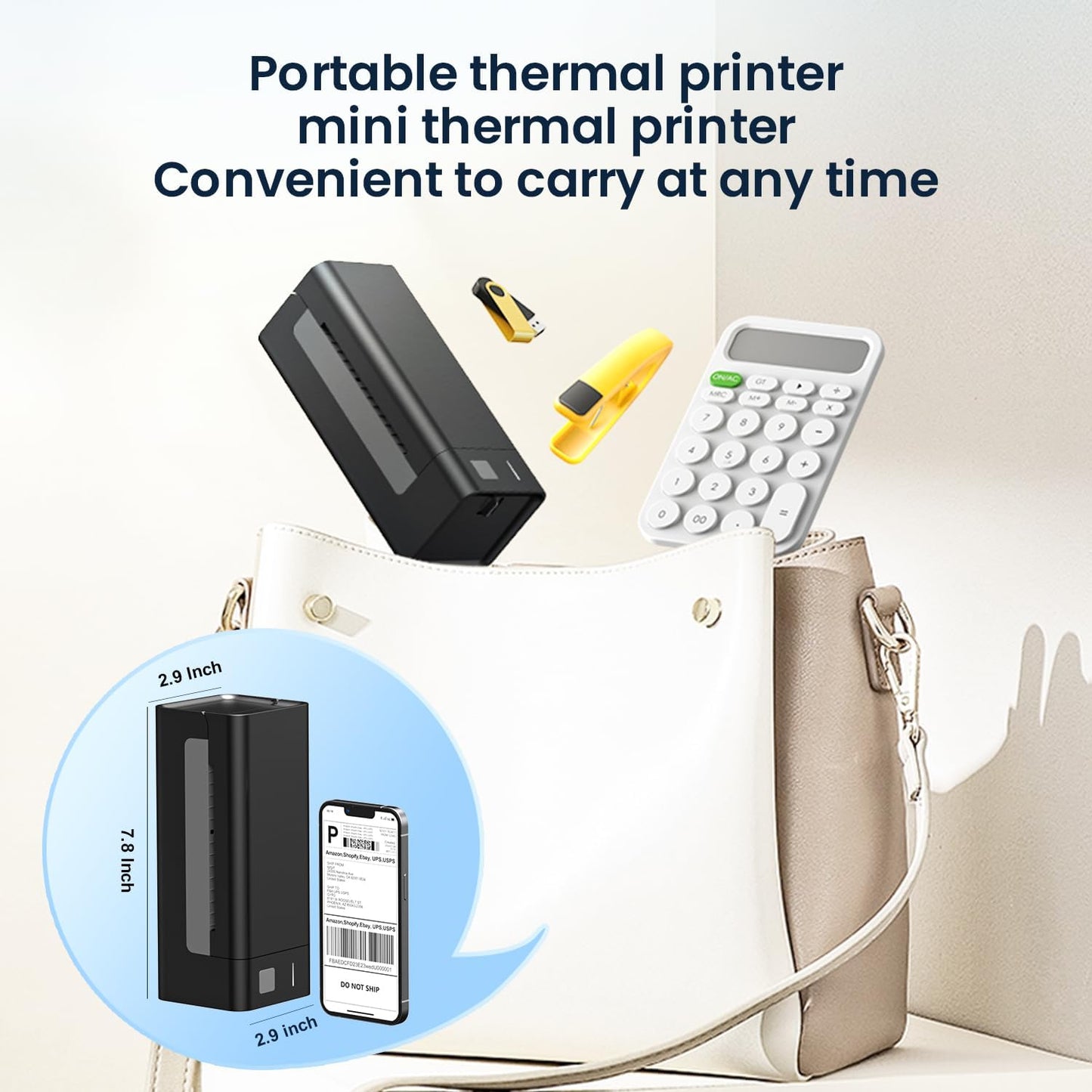 Thermal-Shipping-Label-Printer for Small Business 4x6 Bluetooth Thermal Label Printers 300mm/s Compatible Windows Mac, Android, Desktop Print Sticker Makers Machine widely Used for Amazon,Ebay