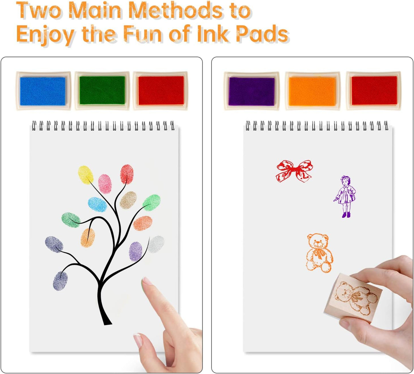 Ink Pad, 15 Colors Finger Washable Stamp Pads for Kids