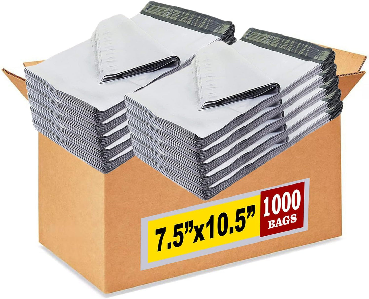 iMBAPrice White Poly Mailers 7.5x10.5 Inch 100-Pack, #2 Smaill Poly Mailing Shipping Envelopes Bags, Self Seal Adhesive Waterproof and Tear Proof (Total 1000 Bags)