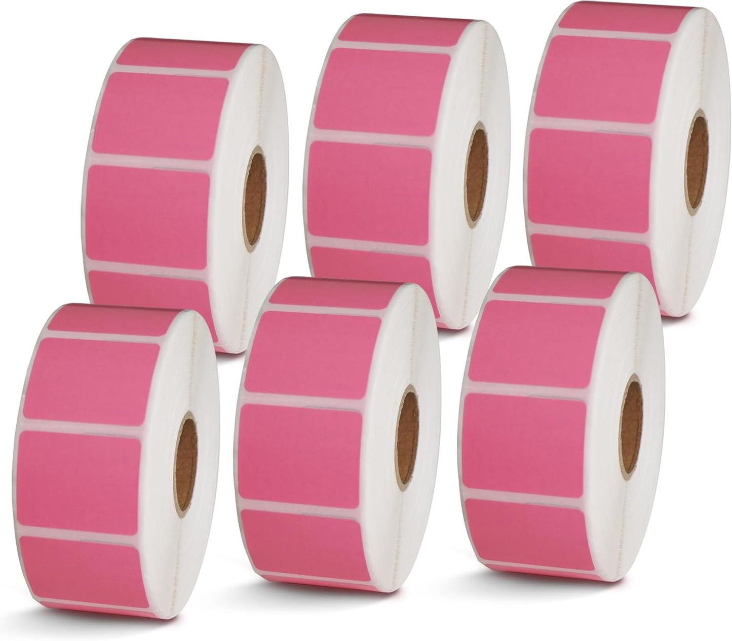 BETCKEY - 1.25" x 1" UPC Barcode & Address Labels Compatible with Zebra & Rollo Label Printer,Premium Adhesive & Perforated[Pink, 6 Rolls, 8280 Labels]