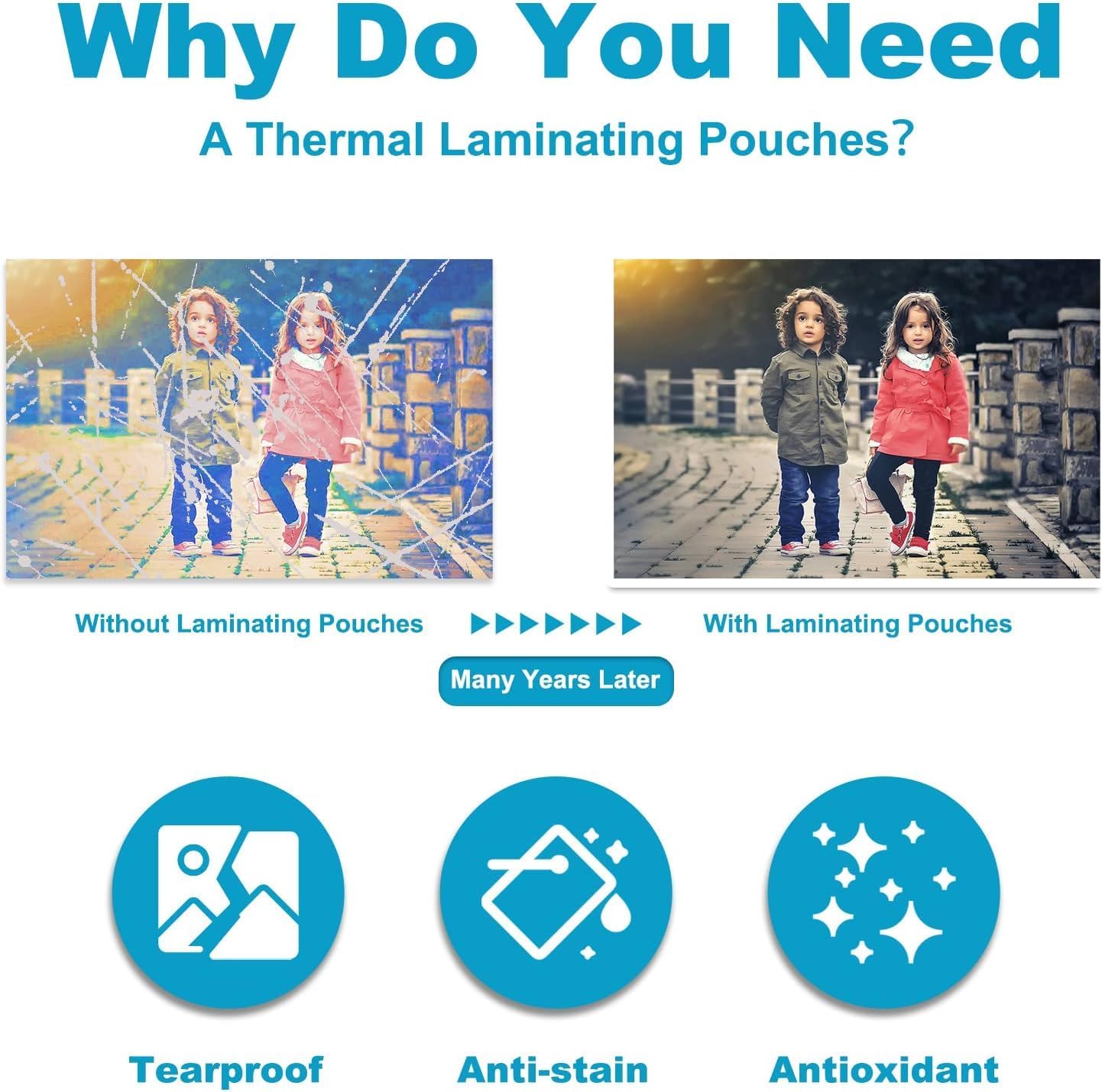 3 mil Thermal Laminating Sheets, Holds 8.5" x 11" Sheets, Thermal Laminating Pouches for Laminator, 9" X 11.5" Letter Size Thermal Laminating Paper, Round Corner 100 Pack