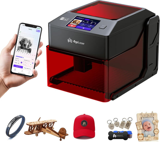 AlgoLaser 5W Smart Laser Engraver Machine: Portable Laser Engraver with 3.5" Touchscreen & 2.0 AlgoOS System - Hand Draw/Wireless Transmission/SD Card/Offline - Laser Engraving for Wood, Leather