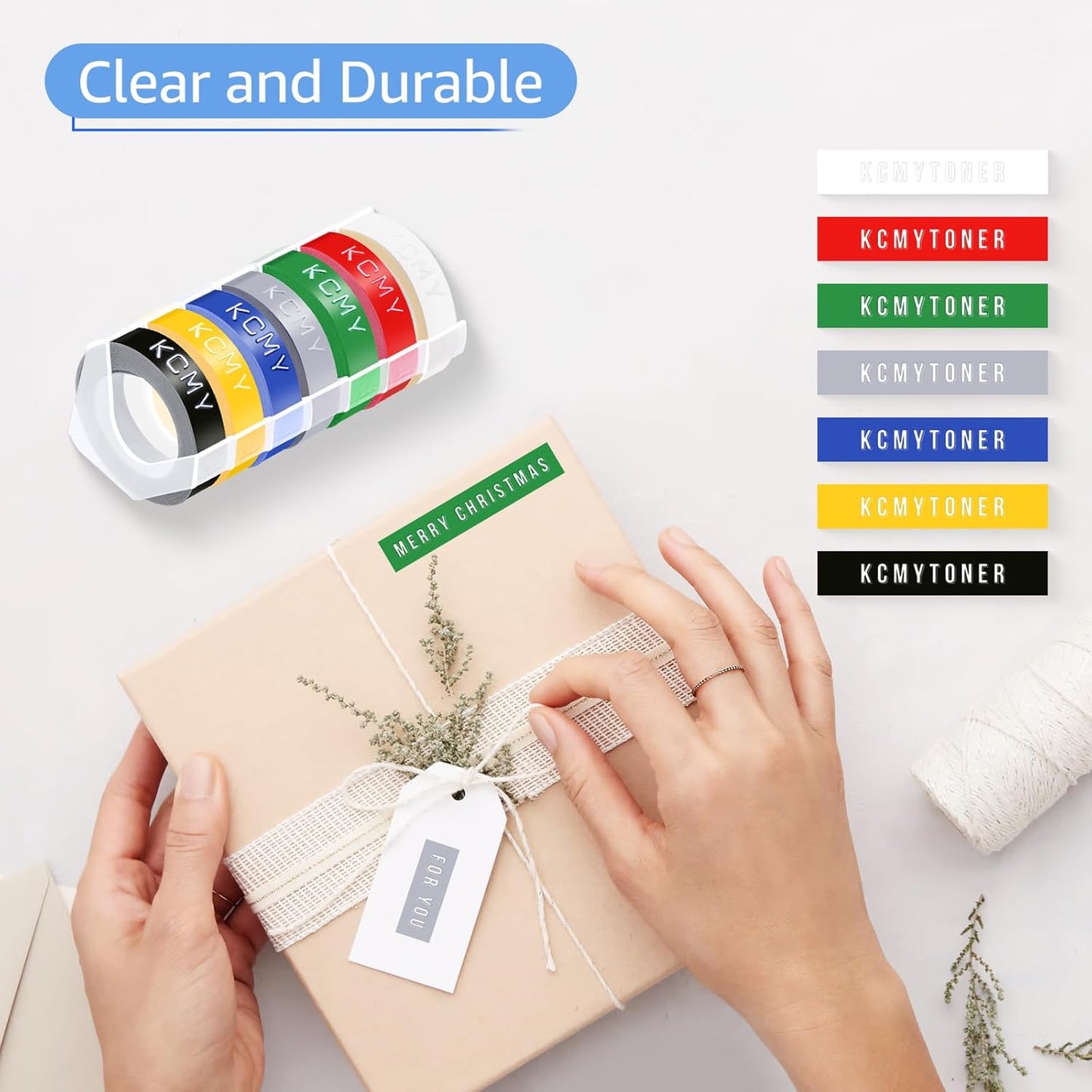 1/2 Embossing Label Tape Compatible for DYMO Colorful 3D Plastic Labels Used in Organizer Xpress Pro 1575 1595 1570, Office Mate II 1540 154000 Embossed Label Makers-5 Pack