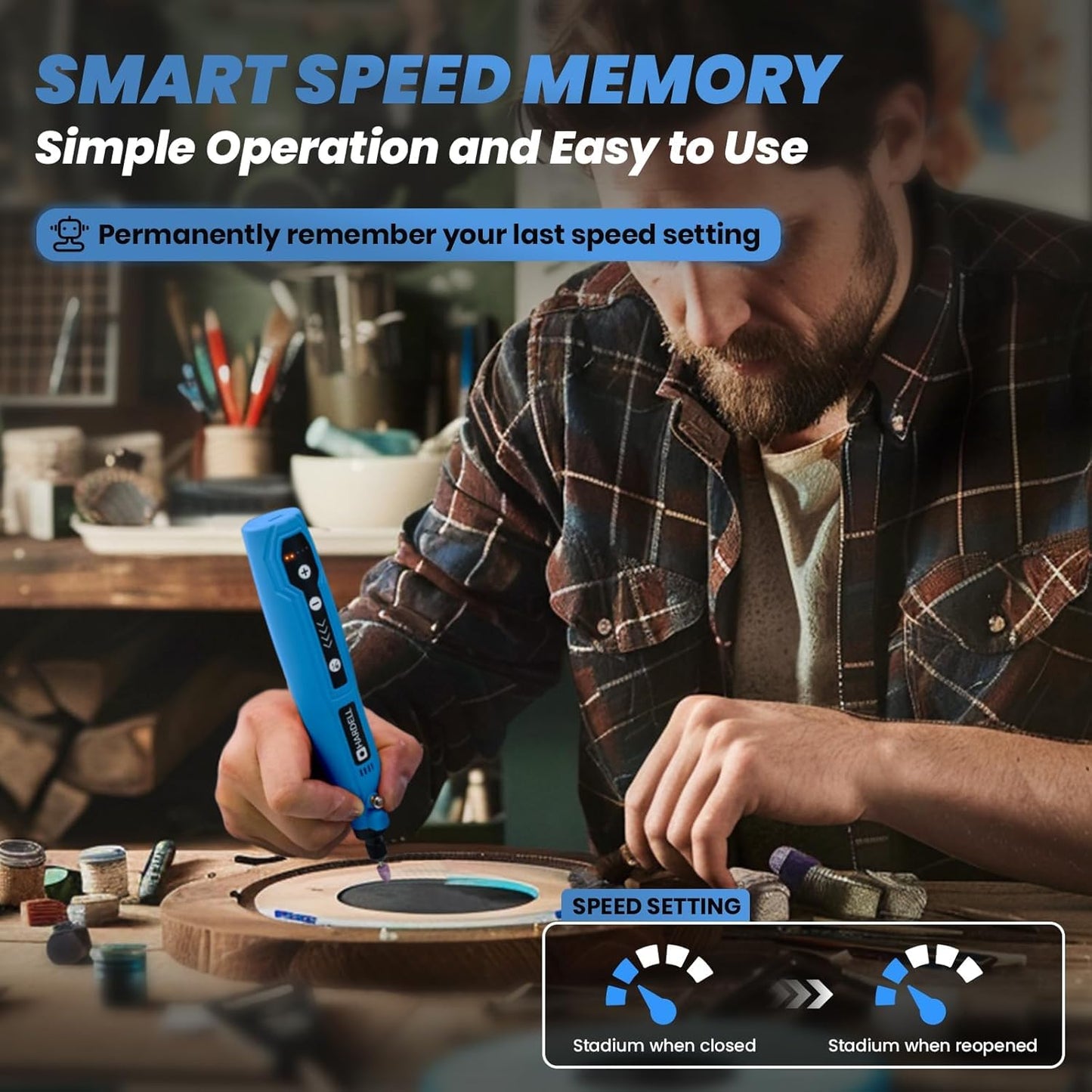 HARDELL Cordless Rotary Tool, 5 Variable Speed Mini Rotary Tool Kit with 69 Accessories, 3.7V Type-C Charging Power Rotary Tool for Engraving, Sanding, Polishing, Carving, Cutting, DIY Crafts