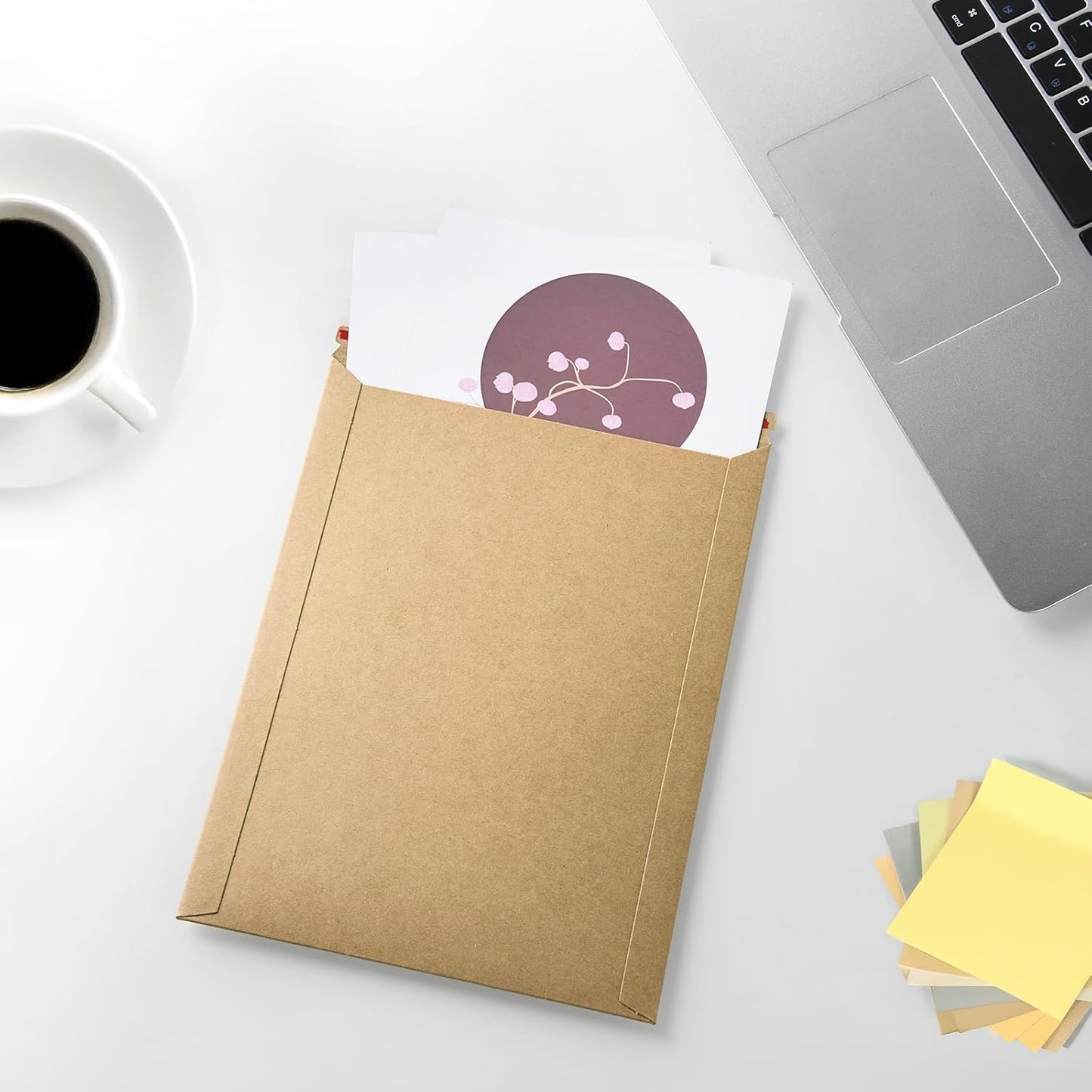 50 Pack 7x9 inch Kraft Rigid Mailer Self Seal Photo Document Mailers, Stay Flat Kraft Cardboard Envelopes Photography Mailers for CD, Photos, Document