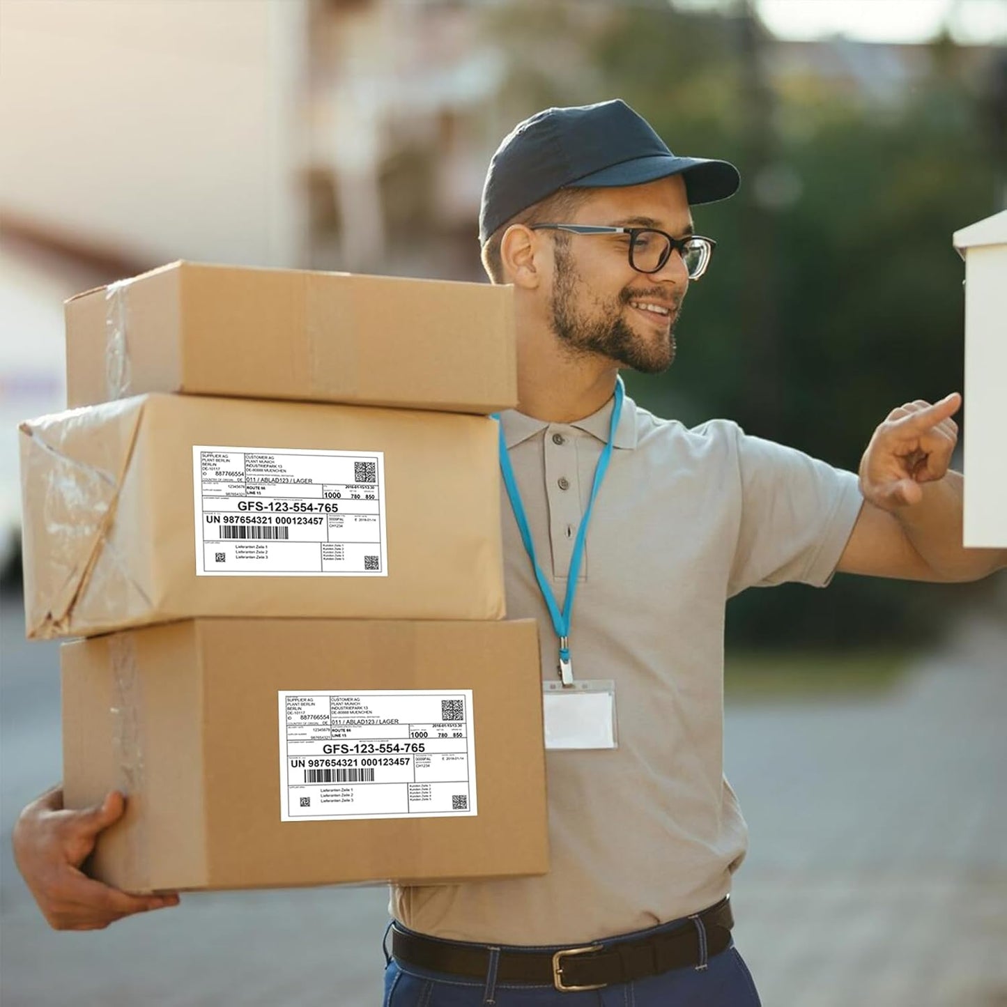 8.5" x 5.5" White Blank Shipping Labels, 400 Count (HB-R002)