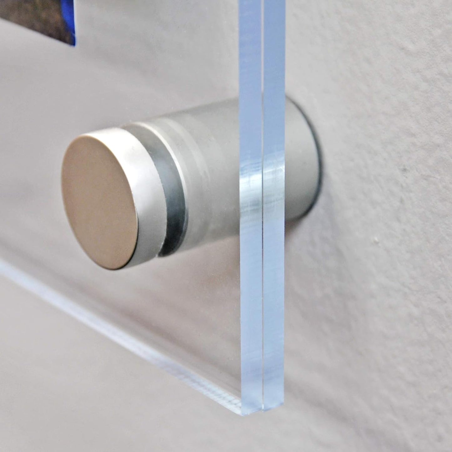 Azar Displays,105536, Floating Acrylic Wall Frame with Silver Hardware Stand Off Caps, Clear Hanging Photo Frame Display Mount with Frameless Border, Glass-Like Frame for Large Prints, 24" x 36"