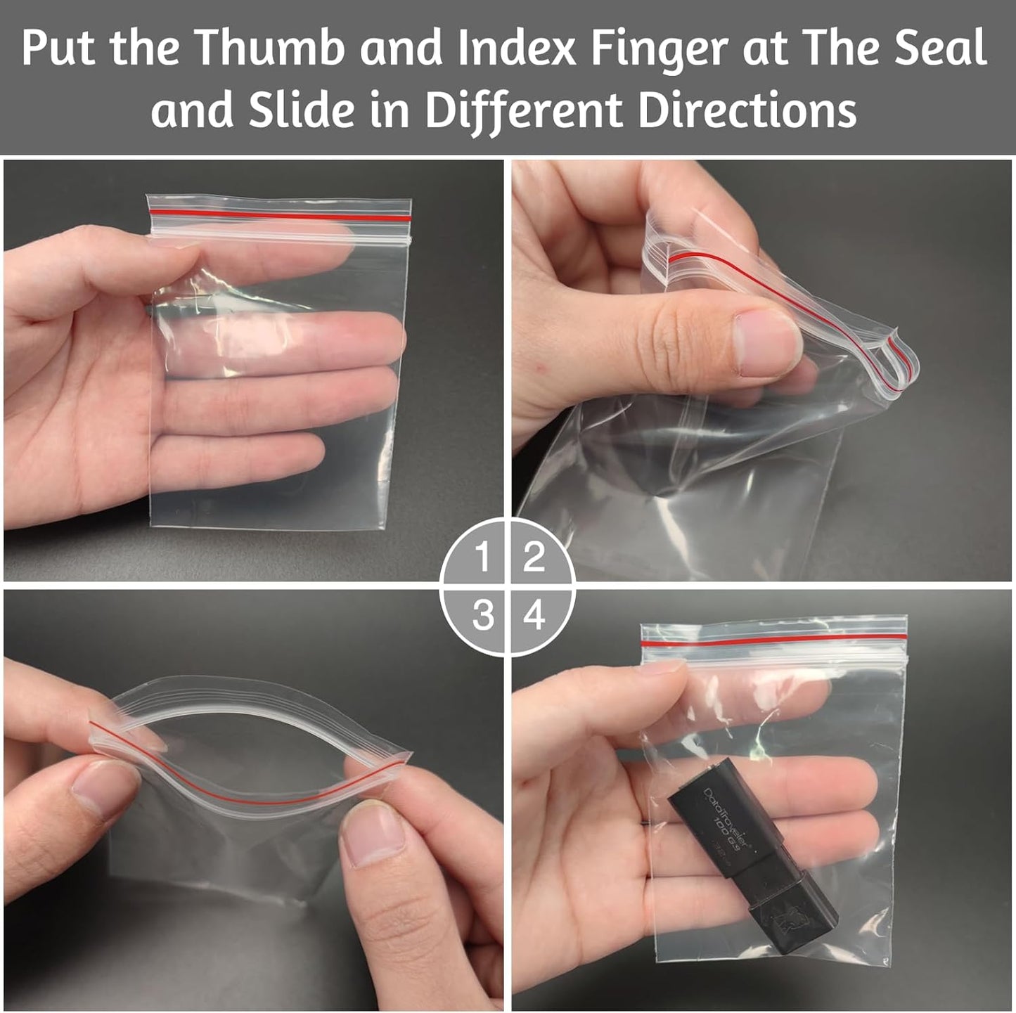 400Pcs 3x4 Inch Mini Plastic Bags, Resealable Small Zip Baggies for Small Business, Storage, Gifts, Candy, Screws, Jewelry, Daily Pills