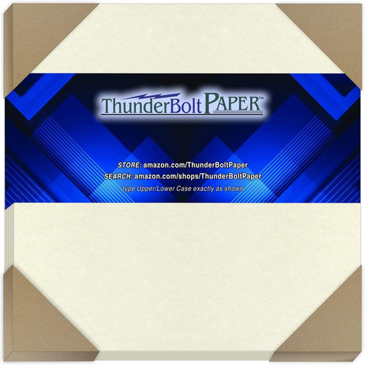 150 White Parchment 65lb Cover Weight Paper - 6" X 6" (6X6 Inches) Square Scrapbook Album Size - Printable Cardstock Colored Sheets Old Parchment Semblance