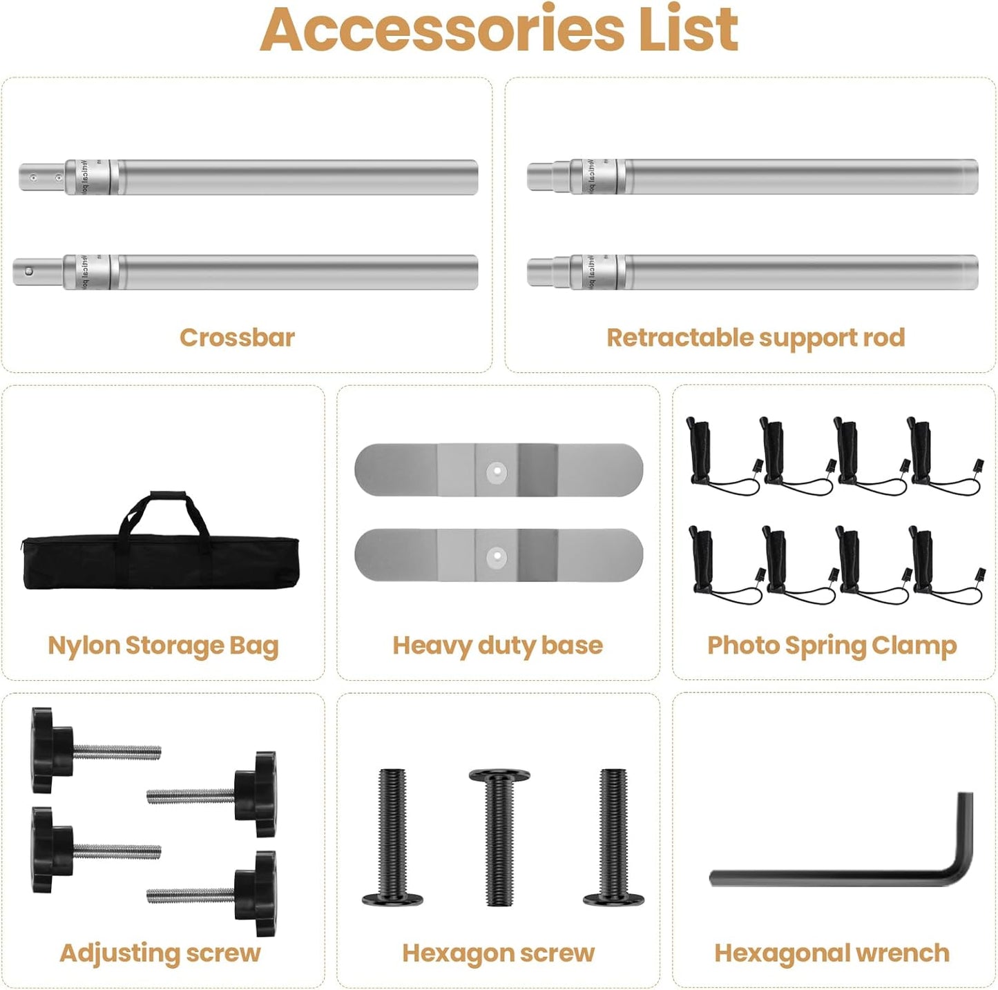 Jiang&Rong 10x10ft Heavy Duty Backdrop Stand Kit - Adjustable Step and Repeat Photo Banner Stand for Photography, Trade Shows, Photo Booths, Events(Silver)