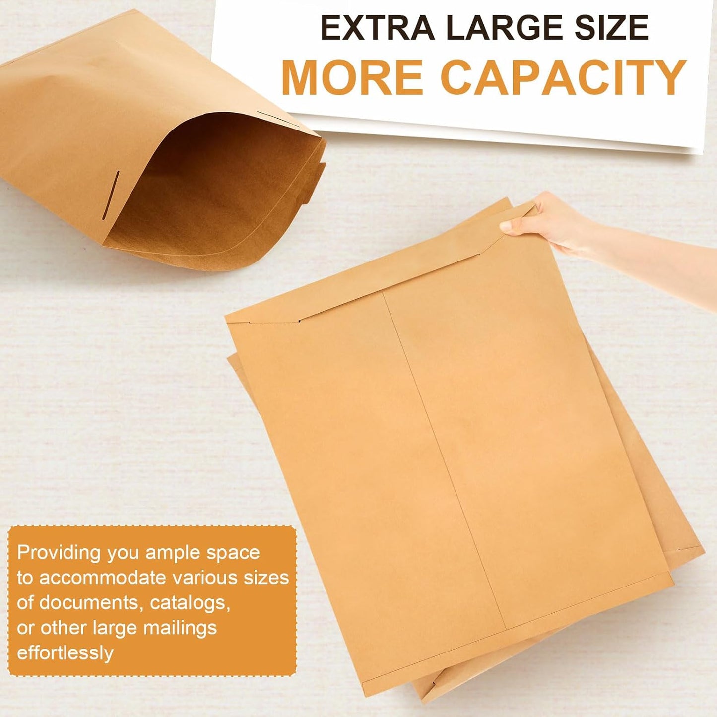 20 Pack 16x20 in Tab Lock Rigid Mailers Extra Large Sturdy Keep Flat Mailers Cardboard Envelopes Kraft Paper 250 Gsm for Shipping Photos, Packing Documents, Gift Cards, Cds, Art Prints