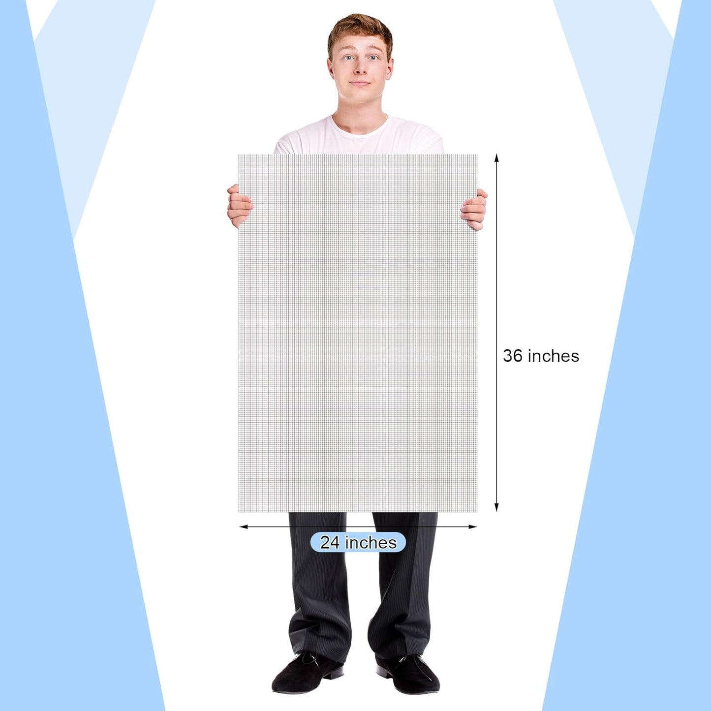 25 Sheet Graph Paper Pad 24" x 36" Large Graph 1" and 1/5" Ruled Grid Paper for Engineer Architect Designer Mathematician Draftsmen Sketch House Commercial Building Drafting (Bright White)