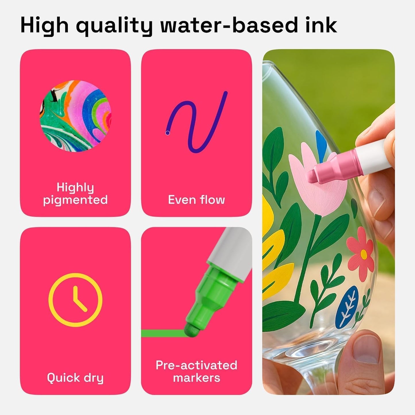 ARTISTRO 12 Acrylic Paint Pens, Fabric Markers for Textile, Rock, Glass, Wood, Paper, Ceramic, Canvas DIY Art Supplies Kit, Drawing Markers for Kids and Adults (Extra Fine Tip)