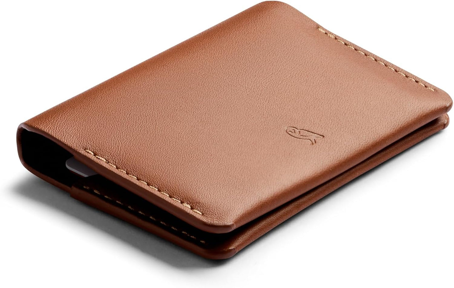 Bellroy Under Cover (slimline leather card wallet/holder with card storage, quick access slot, plus space for folded bills) - Caramel