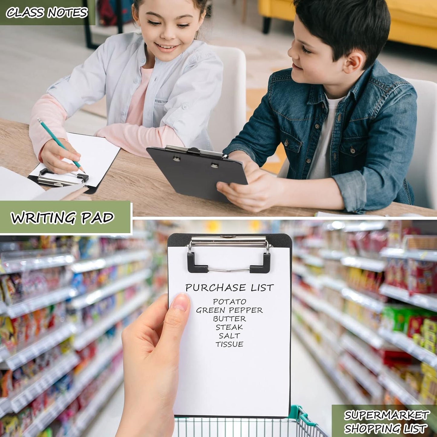 60 Pack Bulk Mini Clipboards 4 x 6 Inch Memo Small Clipboards Plastic Check Presenters for Restaurants Pocket Small Notepads Receipts Tickets for Office Cafe Shopping List(Black)