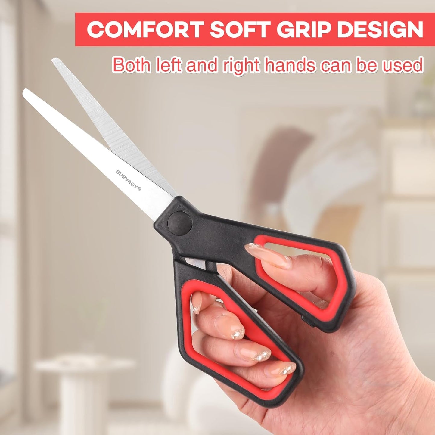 42Pack 8" Scissors All Purpose, Heavy Duty Scissors with Ultra Sharp Blades Comfort Grip Handles - For Office Home School Sewing Fabric Crafts, High/Middle School Student Teacher Scissor