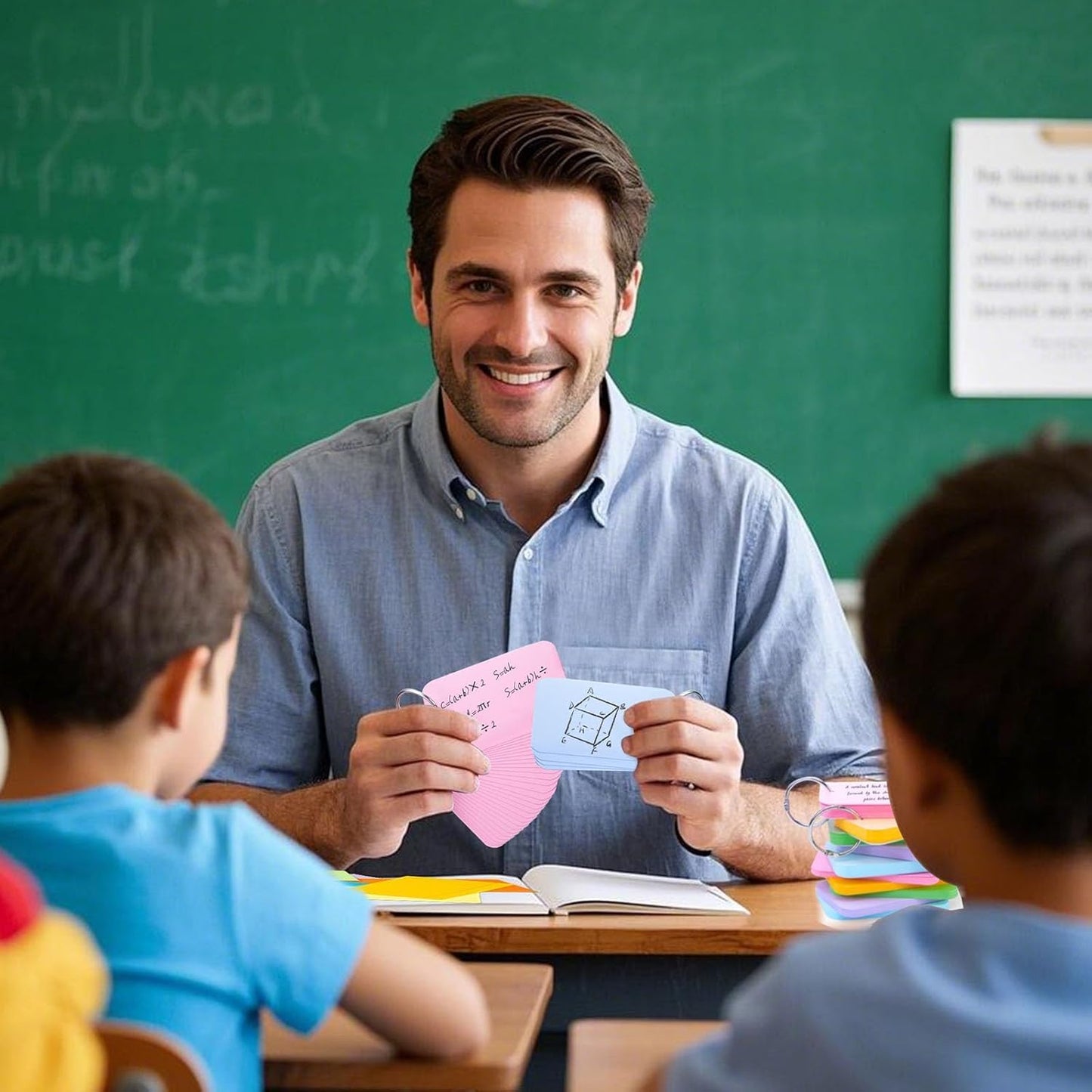 Koogel Index Cards for Metal Key Rings, 2.2 x 3.5 Inch, 1080PCS Colored Flash Card for Back to School, Small Portable Notecards for Studying Classroom Note Taking To Do List Supplies, 6 Colors