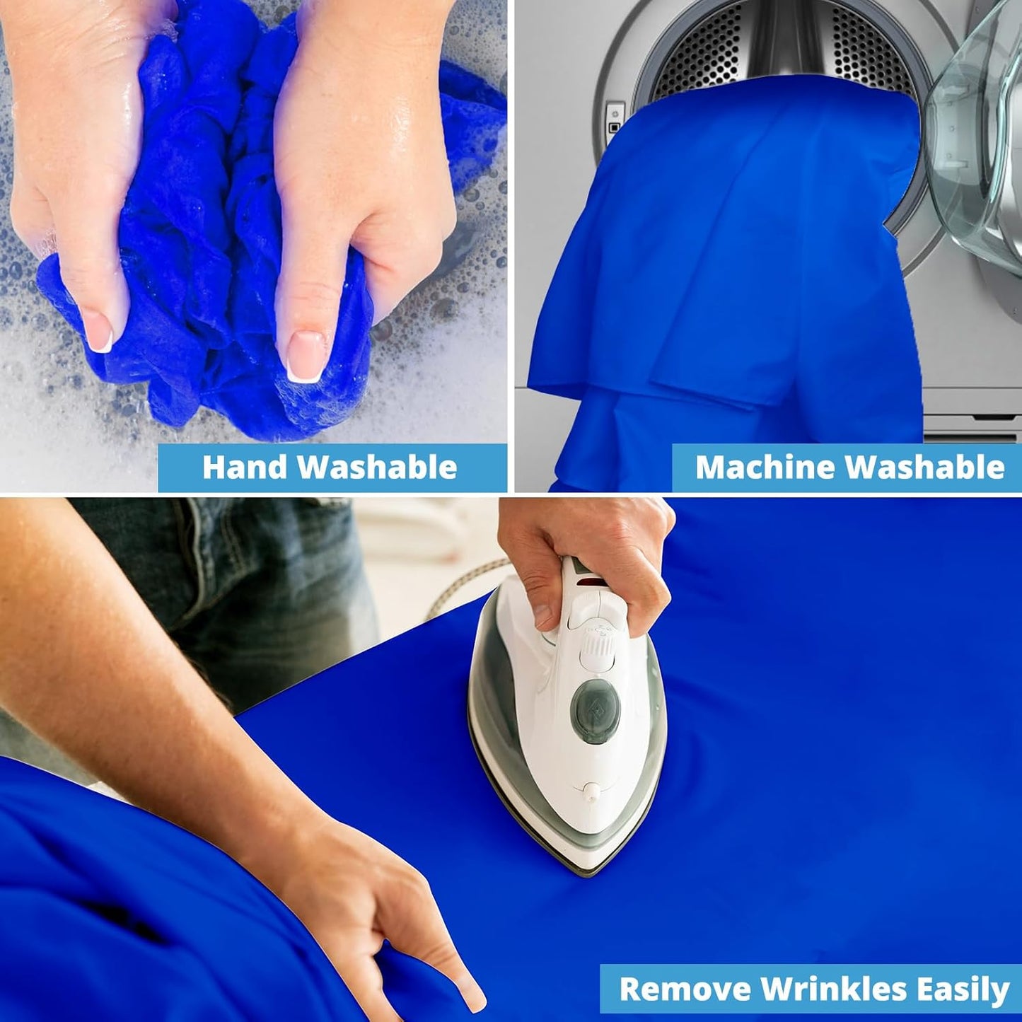 Aimosen 10X7 FT Royal Blue Screen Backdrop for Photography, Chromakey Blue Photo Background Curtain Seamless for Video Meeting Photoshoot Party