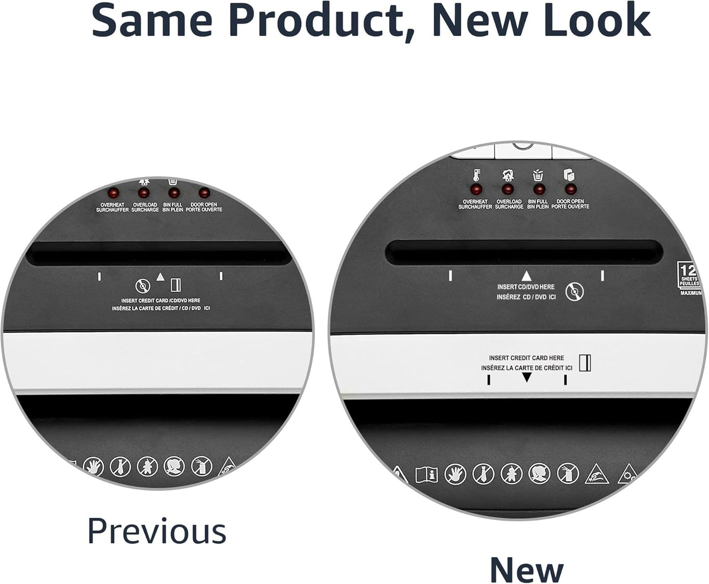 Amazon Basics 12 Sheet (new model) Micro Cut Paper and Credit Card CD Shredder With 6 Gallon Bin, Black