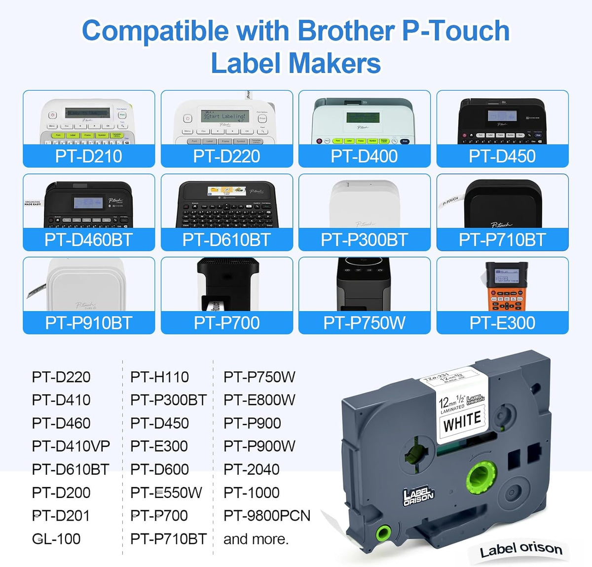 Label Orison 4PK Compatible with Brother P Touch Label Tape TZ Tape TZ ...