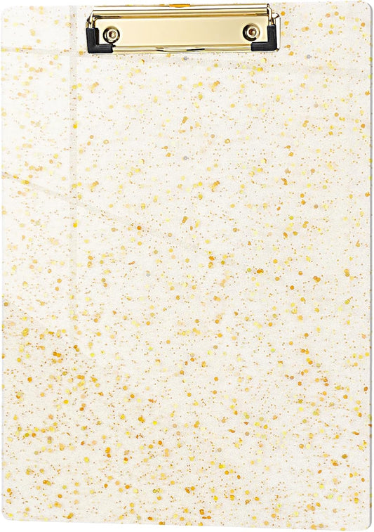 Hongri Plastic Acrylic Glitter Clipboard, 8.5x11" Stardard Letter A4 Size Clipboards for Classroom, Taecher, Women.Cute Confetti Clip Board, Office Supplies, School Supplies.