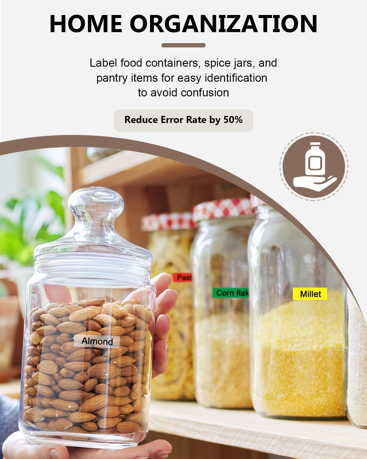 6-Pack 6mm 0.23" Multi-Color Label Tape Compatible for Brother P Touch Label Refills 1/4" Tze Tz Tape Laminated Work for PTD220 PTH100 PTH110 PTD202 PTD210, Clear/White/Red/Blue/Yellow/Green