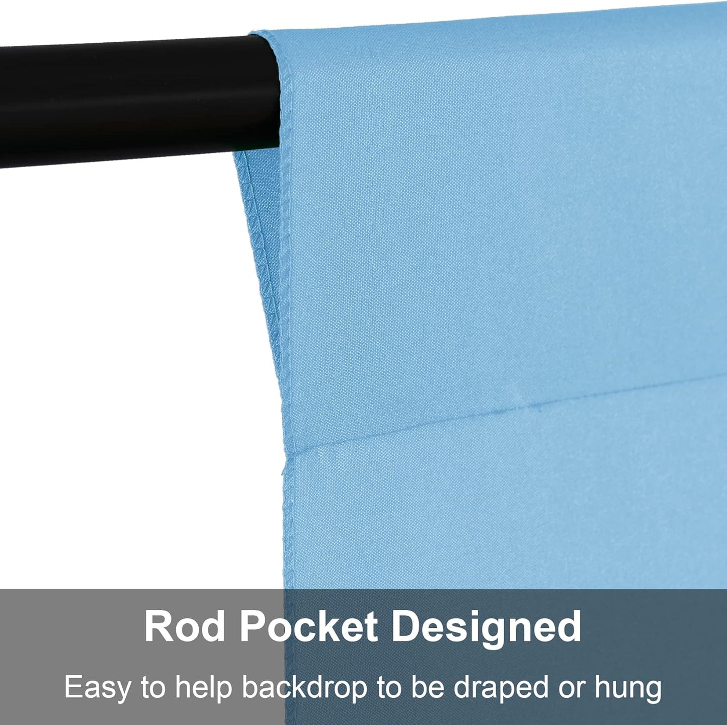 Joccun 7X10 FT Light Blue Backdrop Background for Photography,Polyester Backdrop Curtain Background Screen for Photography,Photoshoot,Video Recording,Studio(7X10ft,Light Blue)