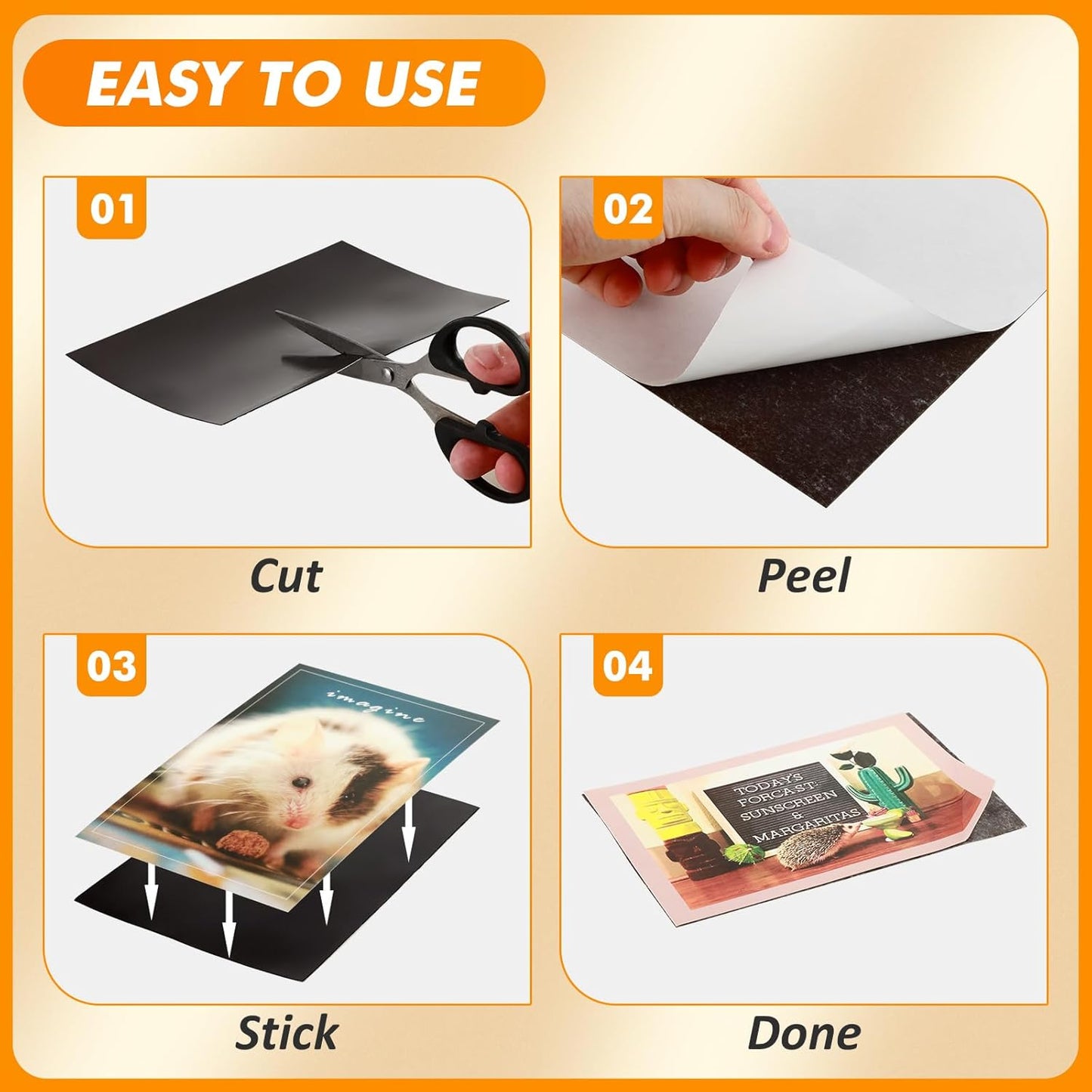 Adhesive Magnetic Sheets 8 x 10 Inch, 18 Packs Magnetic Sheets with Adhesive Backing - 0.5mm Thickness Flexible Magnet Sheets for Dies Storage, Craft Projects, Photos, School, Office