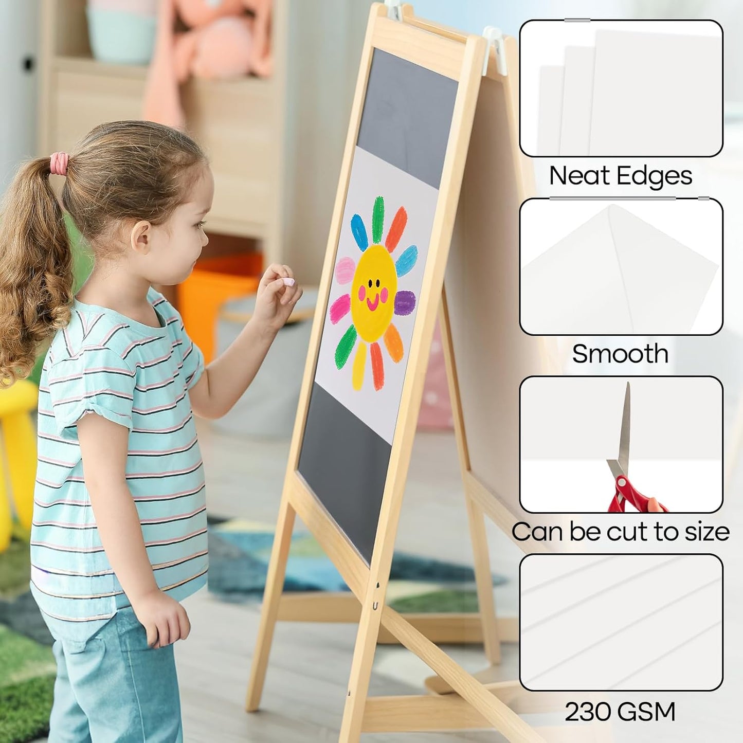 18 Pcs White Poster Board Paper 11.7 x 16.5, ROOKEA White Vision Boards Bulk Smart Posterboard Blank Graphic Display Card Paper for Drawing Artwork School Arts Crafts Classroom Projects Scrapbooking