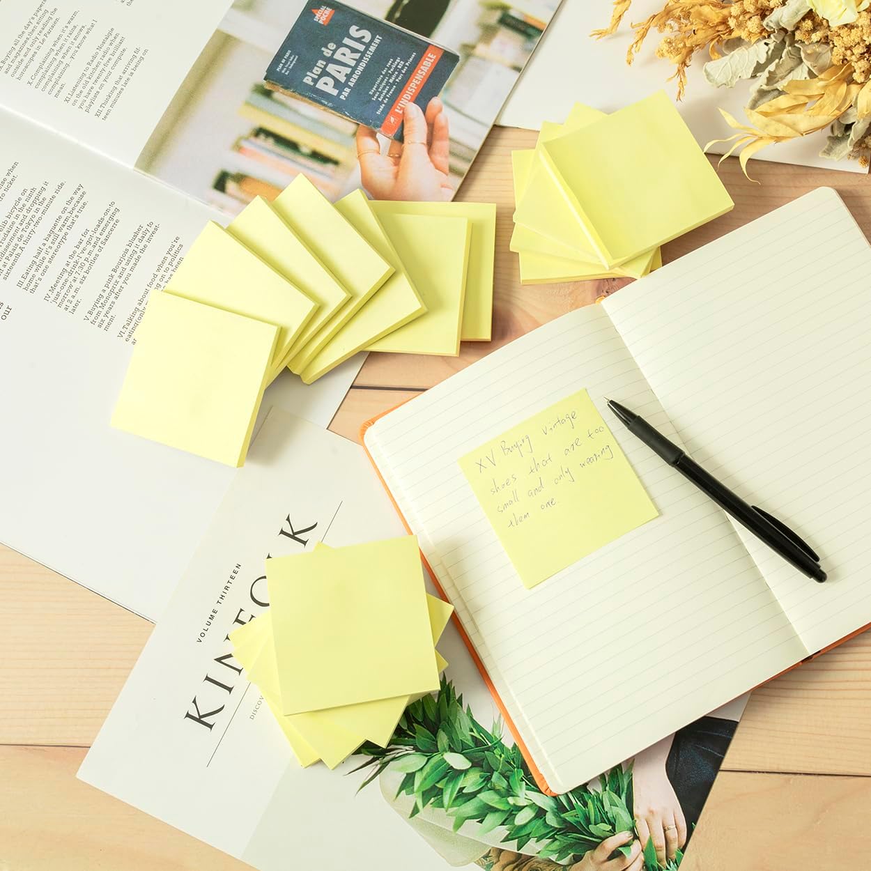 (16 Pack) Sticky Notes 3x3 in Yellow, Sticky Pads, Recyclable, Self-Stick Pads, Easy to Stick for Home, Office, Notebook