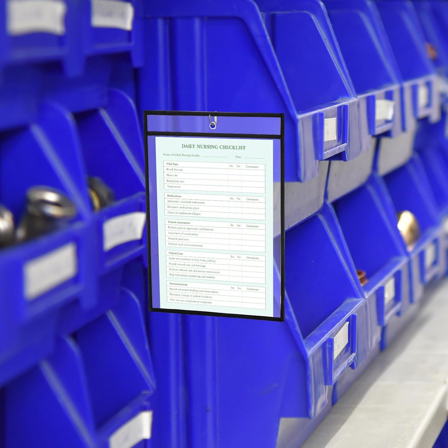 10 Pack Black & Clear Job Ticket Holders 13.7x10.1 Inch – Heavy Duty PVC Plastic Sleeves for Work Orders, Shop Tickets & Home Use – Dry Erase, Waterproof and Reusable Document Protectors