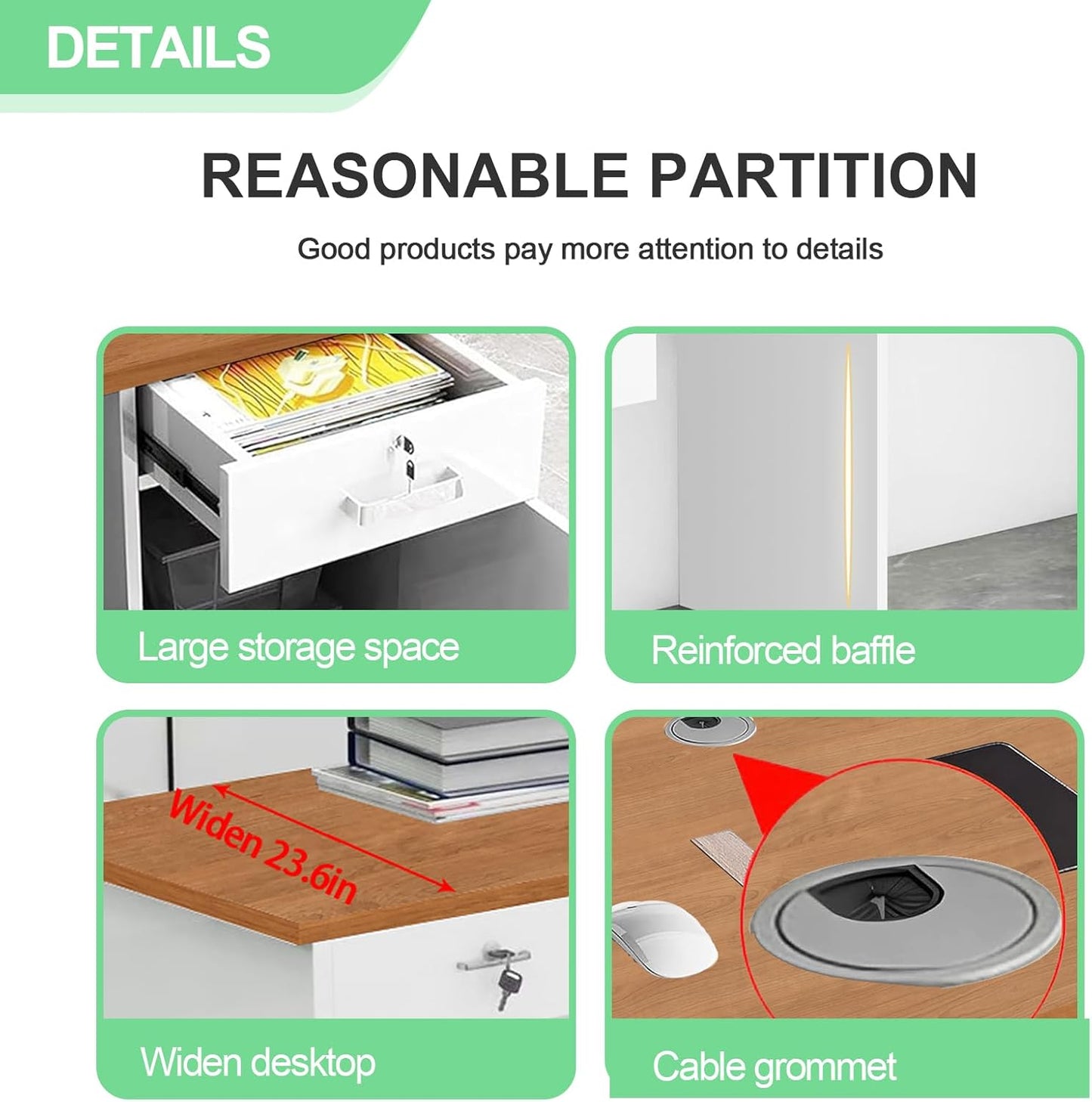 Modern Reception Desk with Counter and Drawer Office Front Desk with Cabinet Wooden Commercial Reception Table Checkout Counter for Retail Salon Lobby White and Brown Right 71inch/180cm