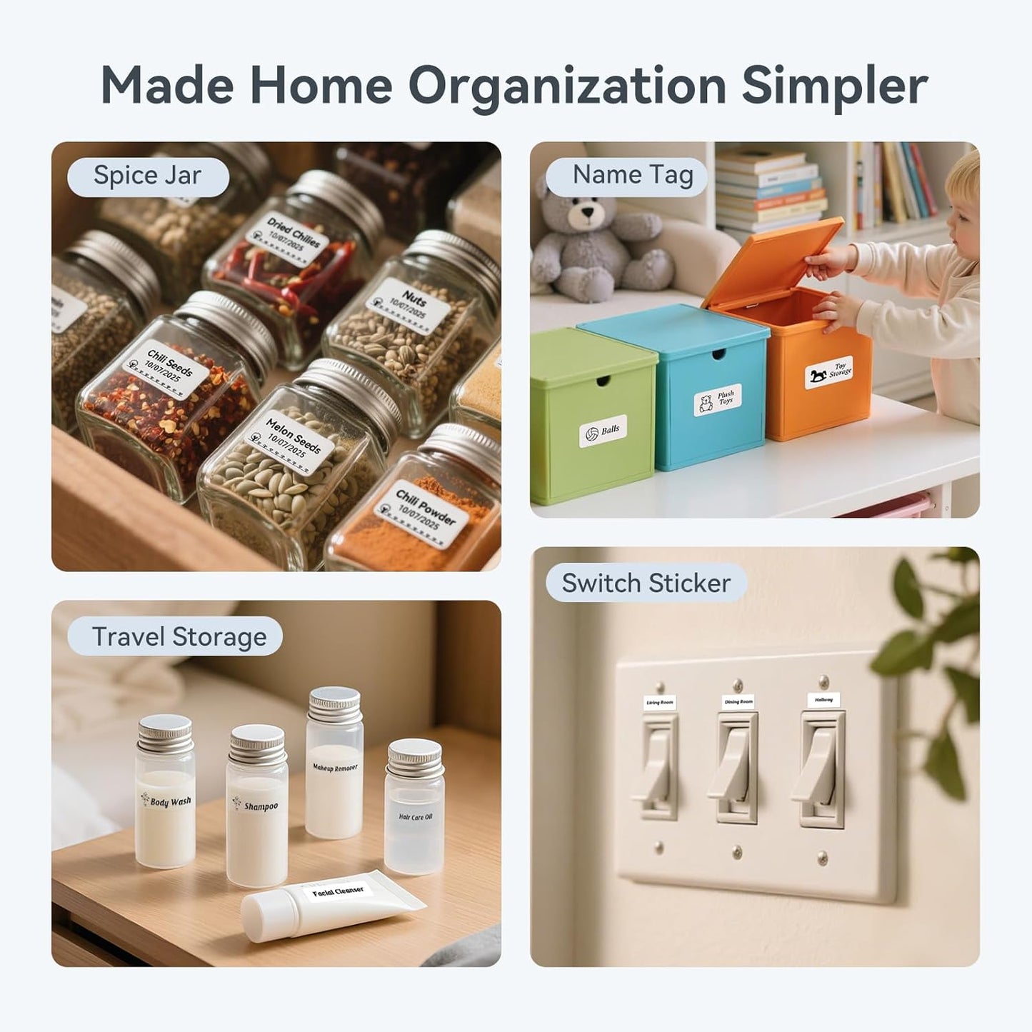 NIIMBOT D110 Upgraded Version Mini Label Maker Machine with Tape, Portable Bluetooth Thermal Printer, Sticker Labeler with Multiple Templates for Office Organization Home Kitchen School, Pink