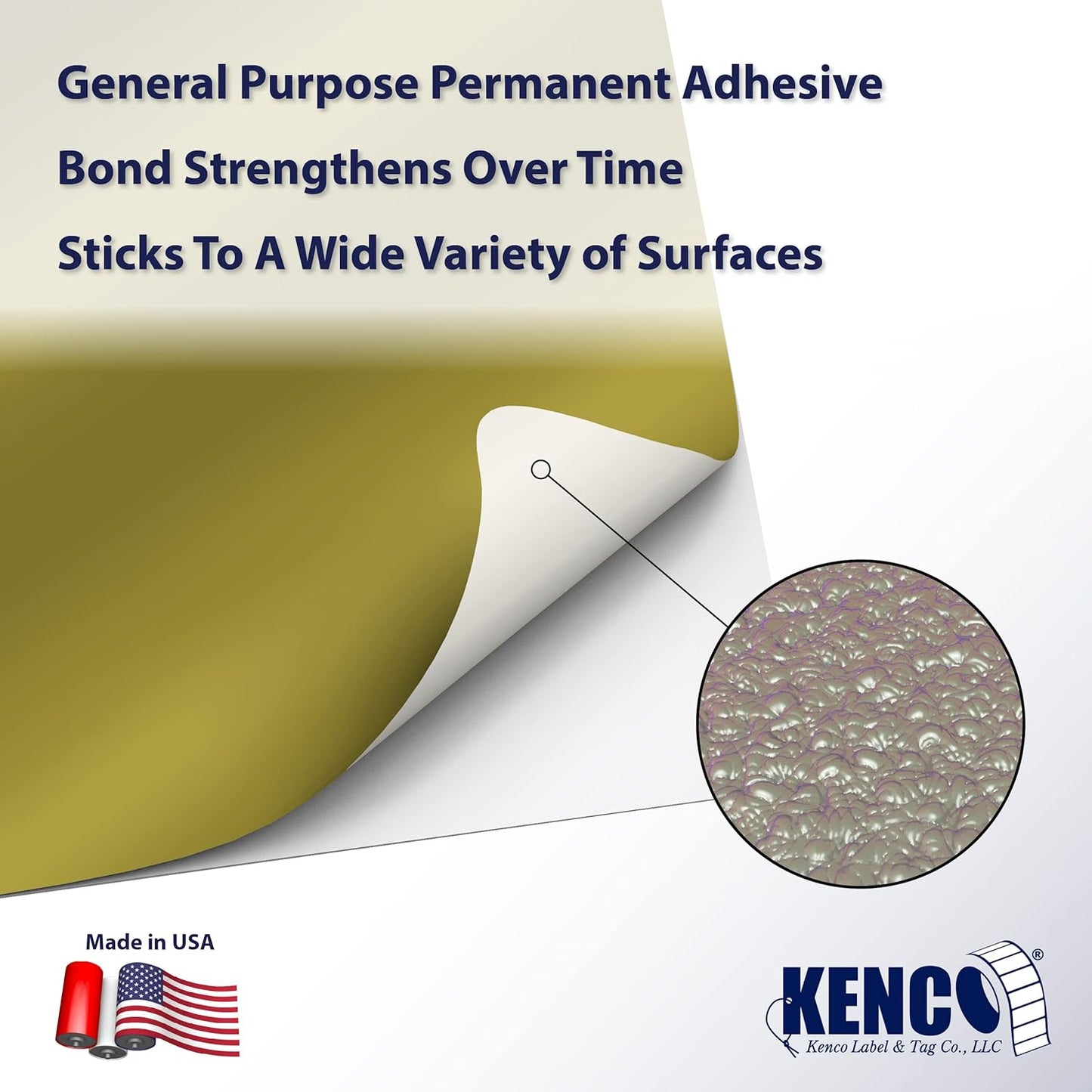 Kenco Color Coding 3 X 5 Rectangle Labels, Inventory Control Stickers 500 Labels Per Roll, Made in The USA (Gold)