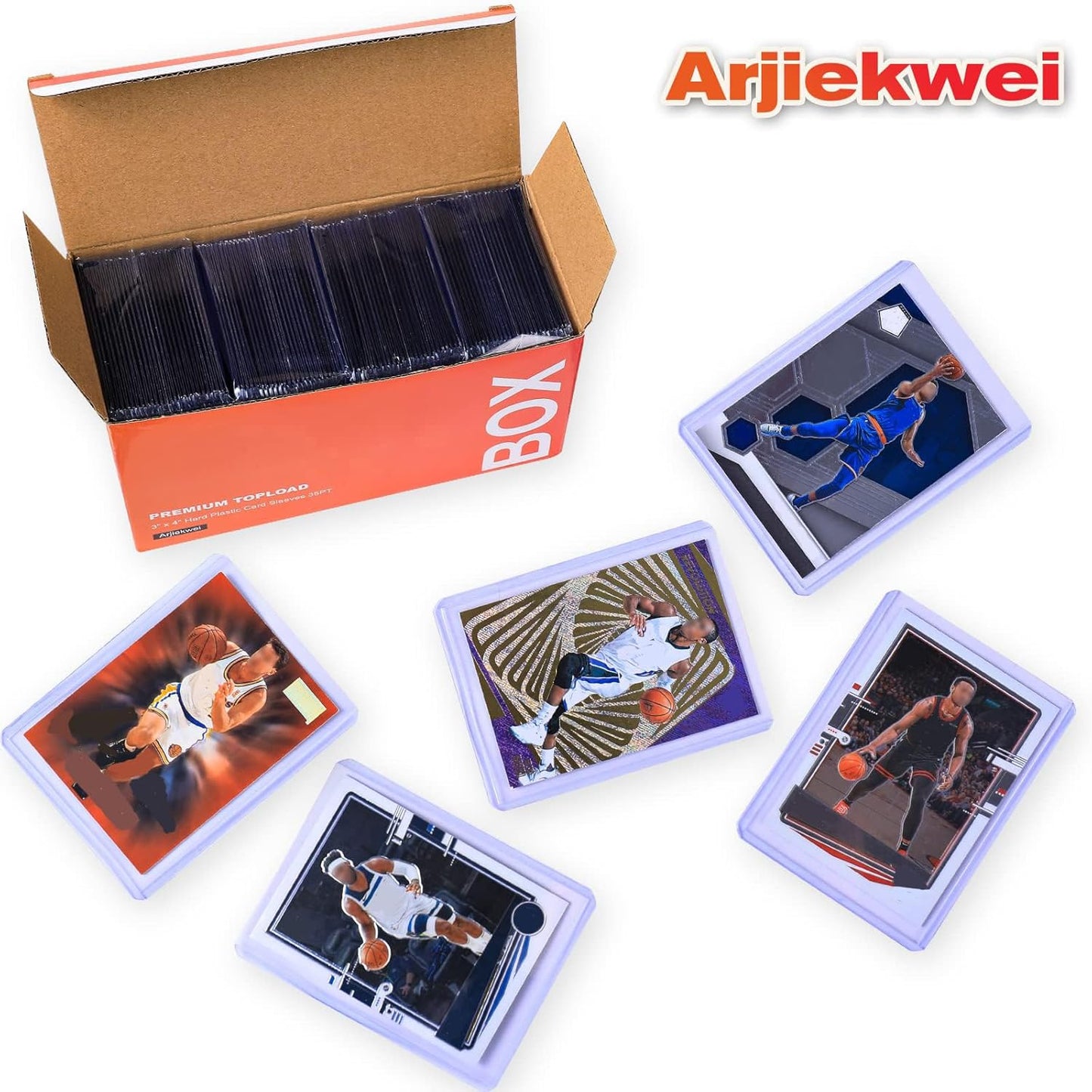 Arjiekwei 3"X 4" Card Sleeves Top Loaders for Cards, Baseball Protectors Hard Plastic, Premium Toploaders, Card Holder for Sports Baseball Trading Football Game Cards (100 Top Loaders)