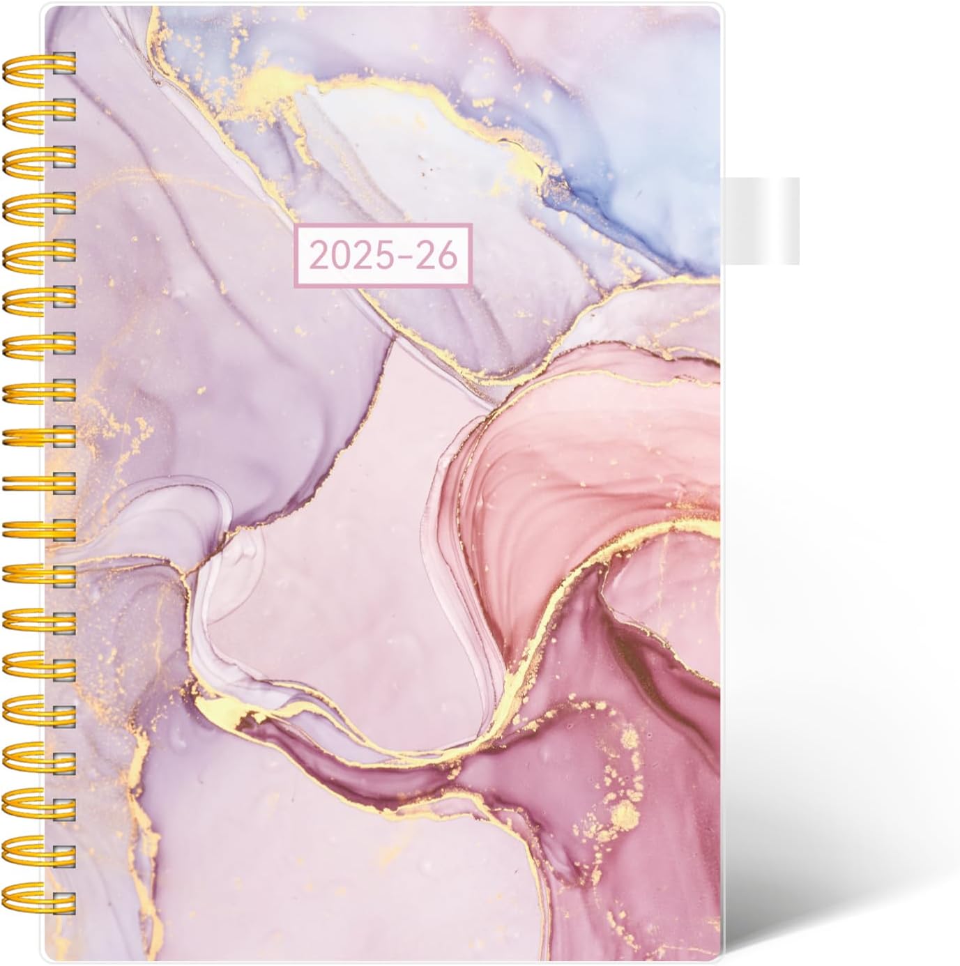 Academic Planner 2025-2026, Weekly and Monthly Planners for Women, Jul.2025 - Jun.2026, AIMPEAK Daily Calendar Planner for Teacher & Student, Monthly Tabs, Pink Marble, 7"x10"