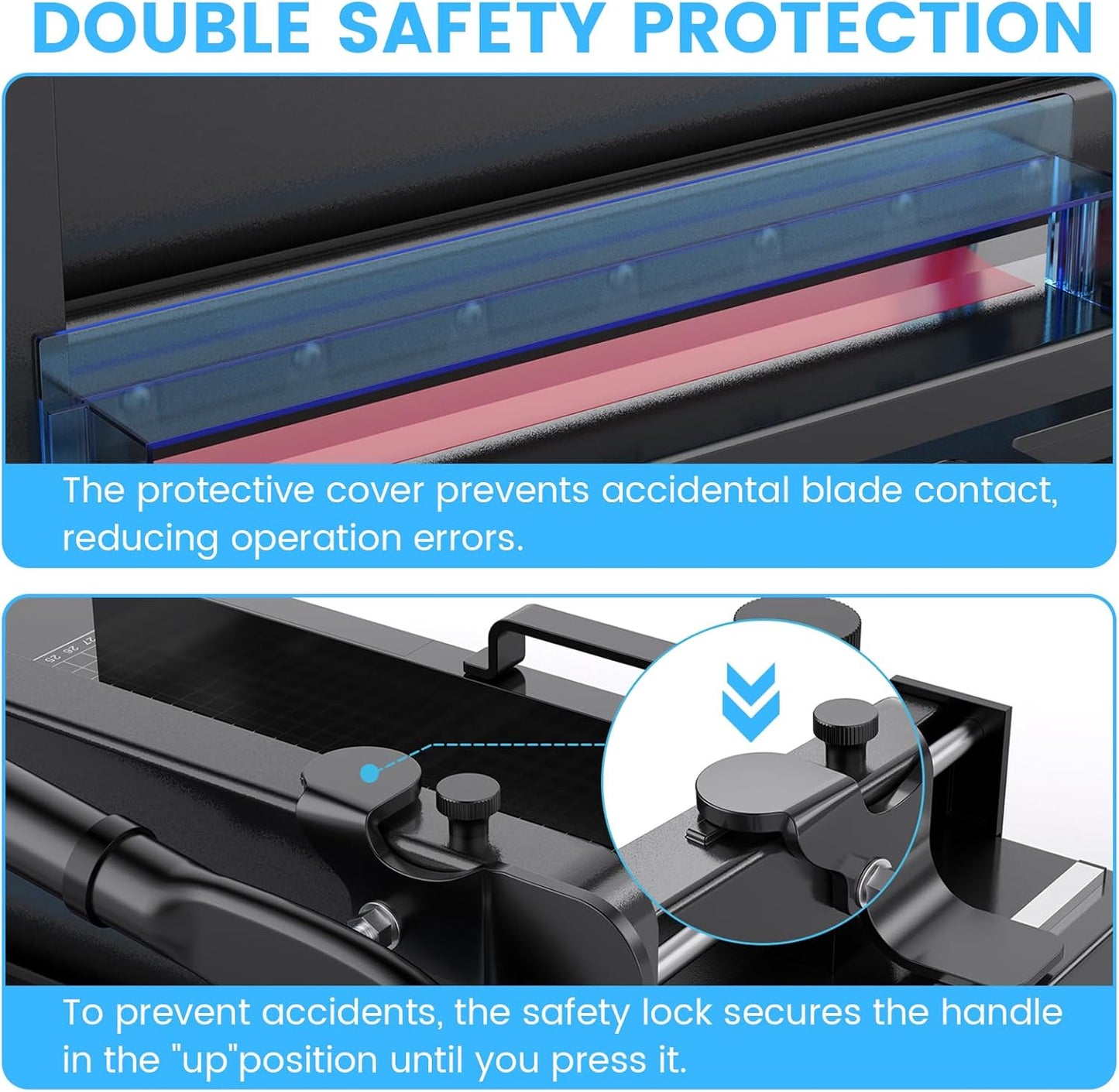 Heavy Duty Paper Cutter for A4 Paper, Guillotine Paper Cutter 12 Inch, 400 Sheet Capacity, Solid Steel Construction, Black