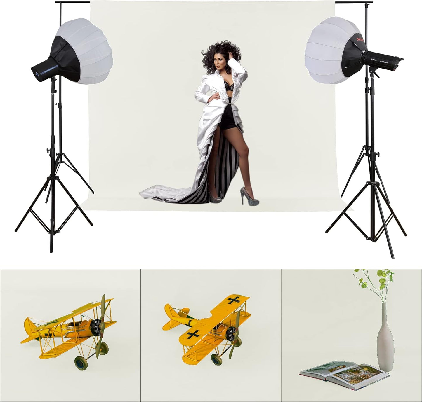 Joccun 8X10FT Ivory Backdrop Background for Photography,Polyester Backdrop Curtain Background Screen for Photography,Photoshoot,Video Recording,Studio(8X10ft,Ivory)