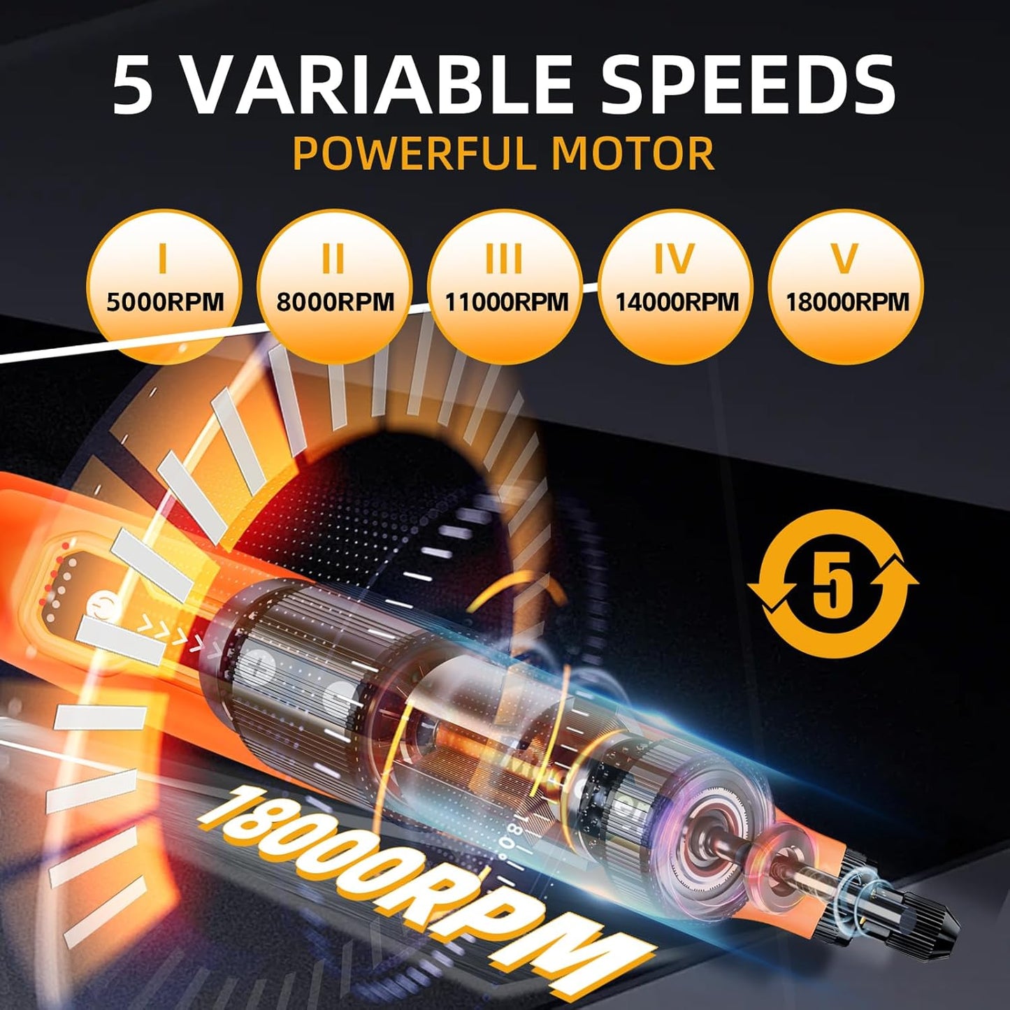 4V Mini Cordless Rotary Tool Kit with 5-Speed Control, USB Charging & LED Light,Includes 78 Accessories for Grinding, Engraving, Drilling, Polishing,Cutting and DIY Crafts