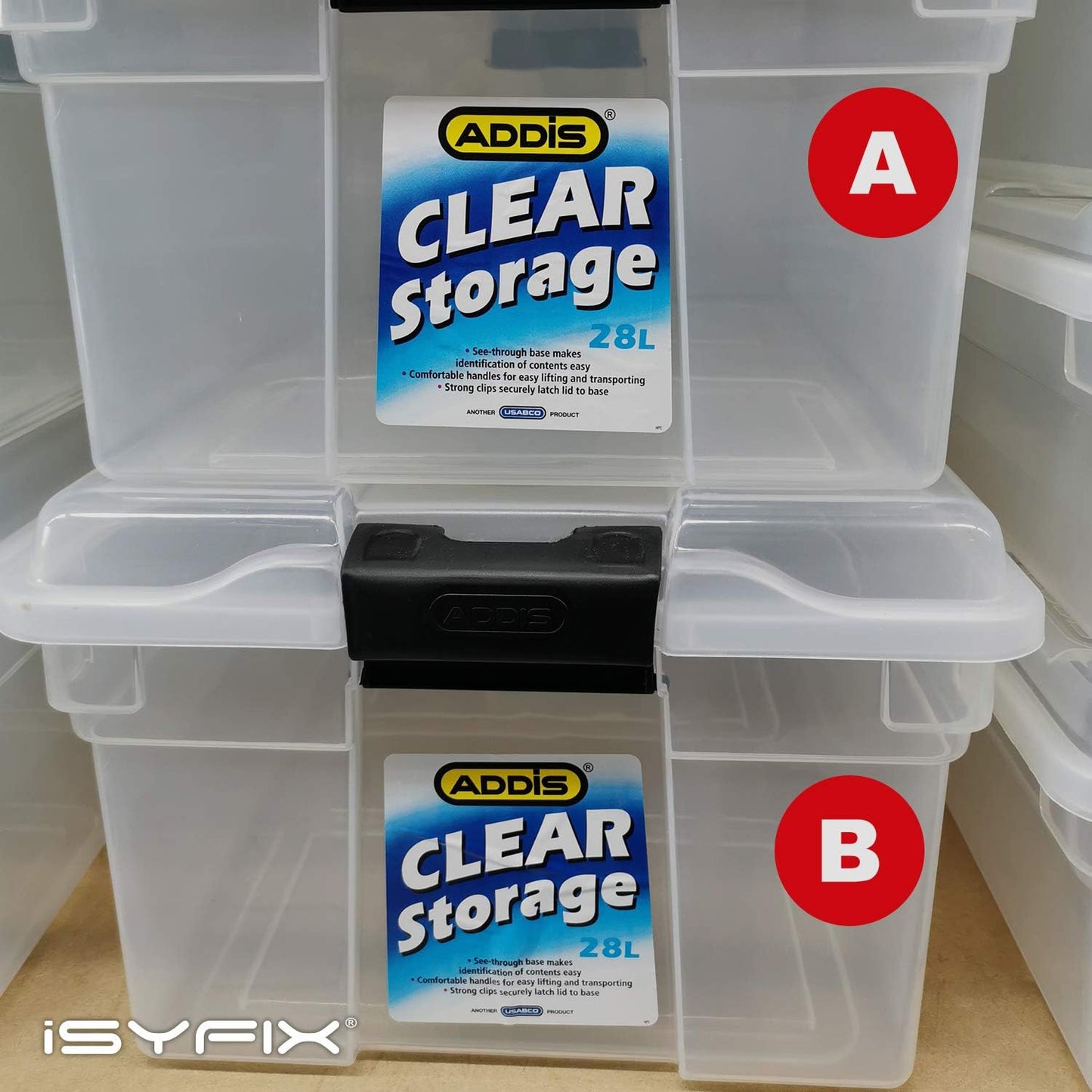 iSYFIX Red Vinyl Letters Stickers - 2 inch Self-Adhesive, A to Z, 4 of Each Letter - Premium Decal for Indoor & Outdoor, For Inventory, Storage, Organizing, Alphabet for Boxes, Toolbox, Lockers & More